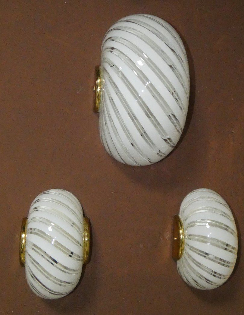 Murano Glass Wall Lights From F. Fabbian, Italy, 1980s, Set Of 3 photo furniture