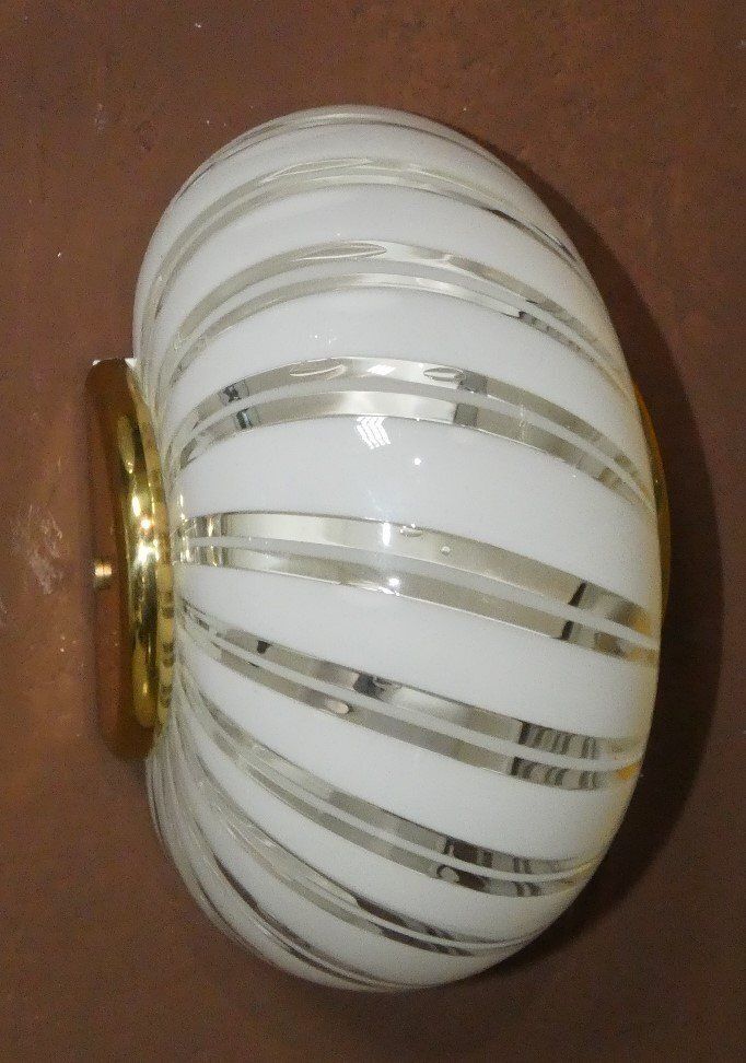 Murano Glass Wall Lights From F. Fabbian, Italy, 1980s, Set Of 3 photo vintage