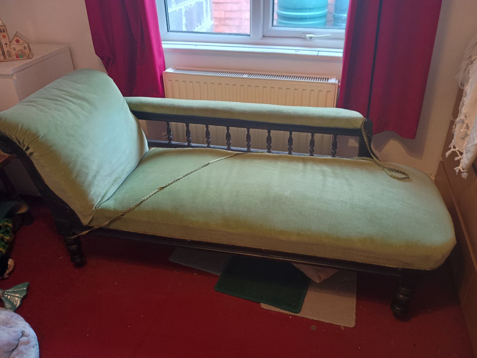 Chaise Lounge Victorian 1880 1901, Mahogany Original In Excellent Condition