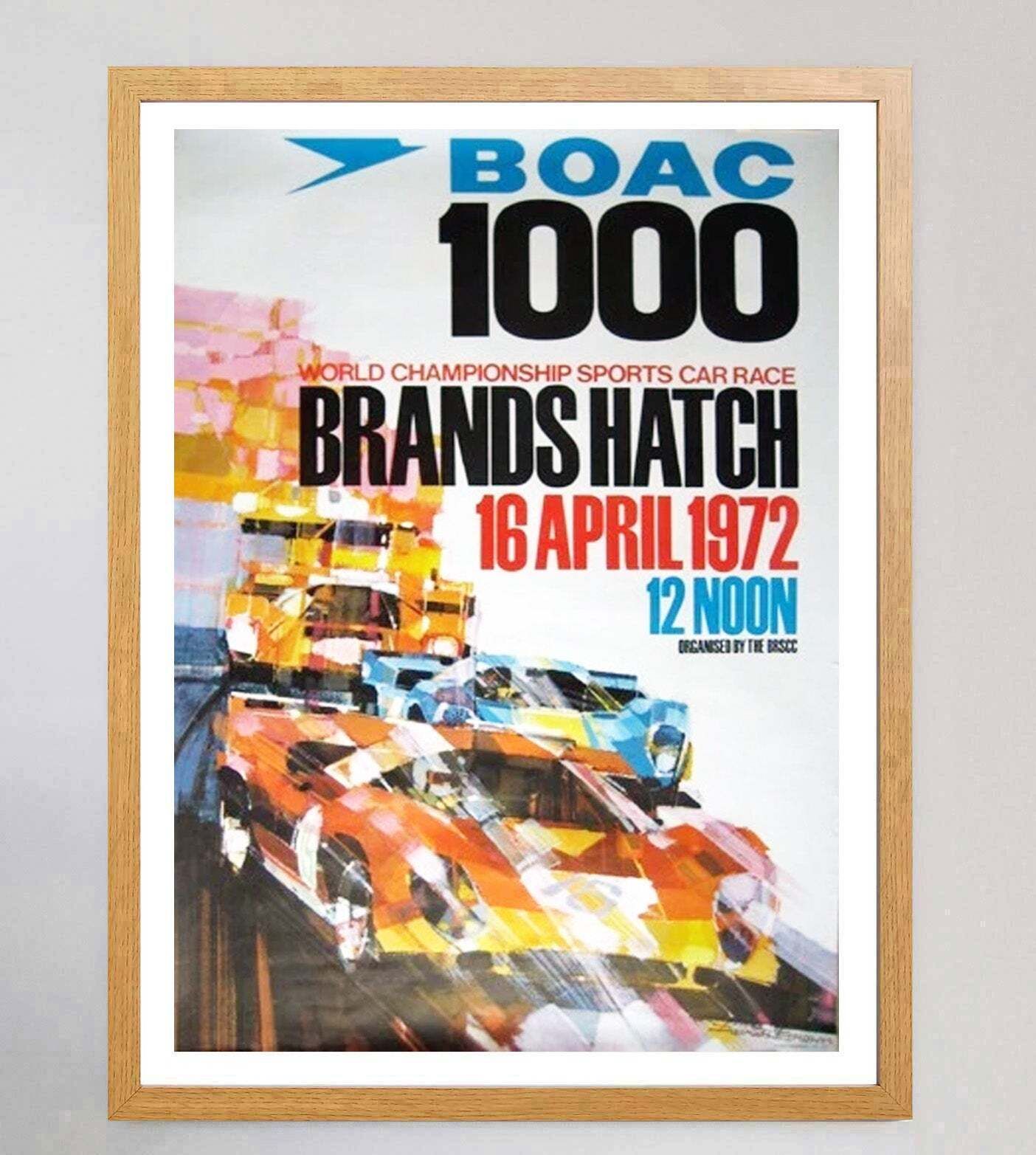 1972 Boac 1000 World Championship Brands Hatch Original Vintage Poster photo Art