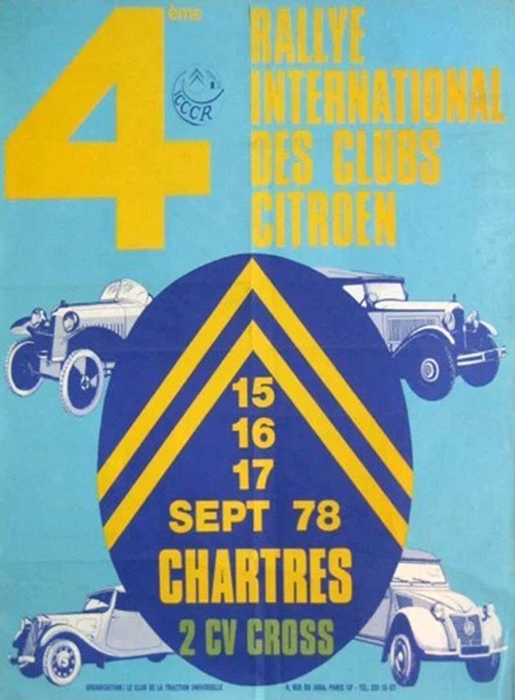 Citroen Club 4th International Rally 1978 Original Vintage Poster