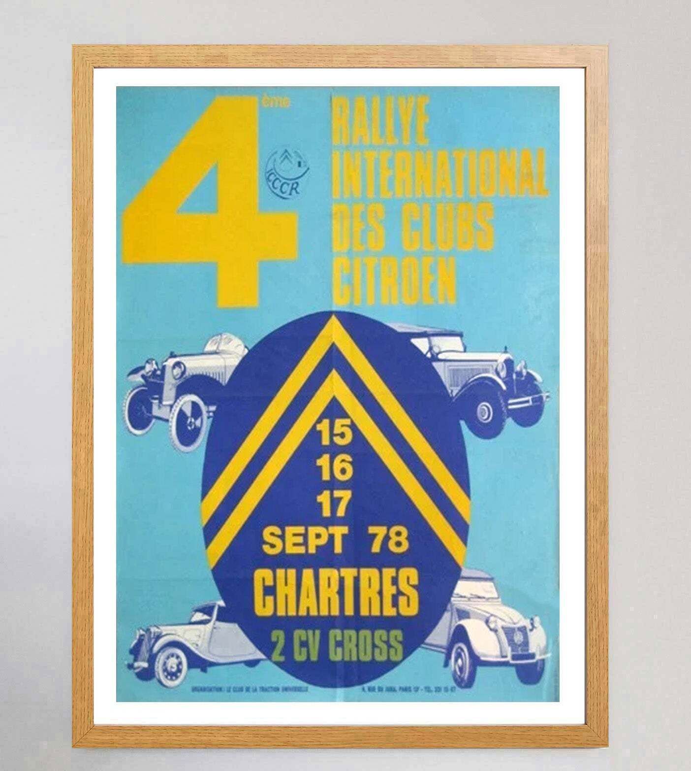 Citroen Club 4th International Rally 1978 Original Vintage Poster photo Art