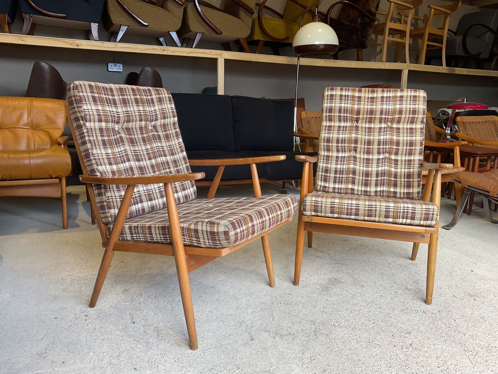 photo for sale Mid Century Armchairs By Ton Set Of 2 In Vintage Style