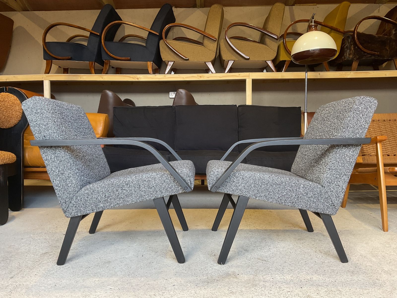 photo vintage Brussels Expo 58 Mid Century Armchairs By Jiří Jiroutek For Jitona, 1960s, Set Of 2