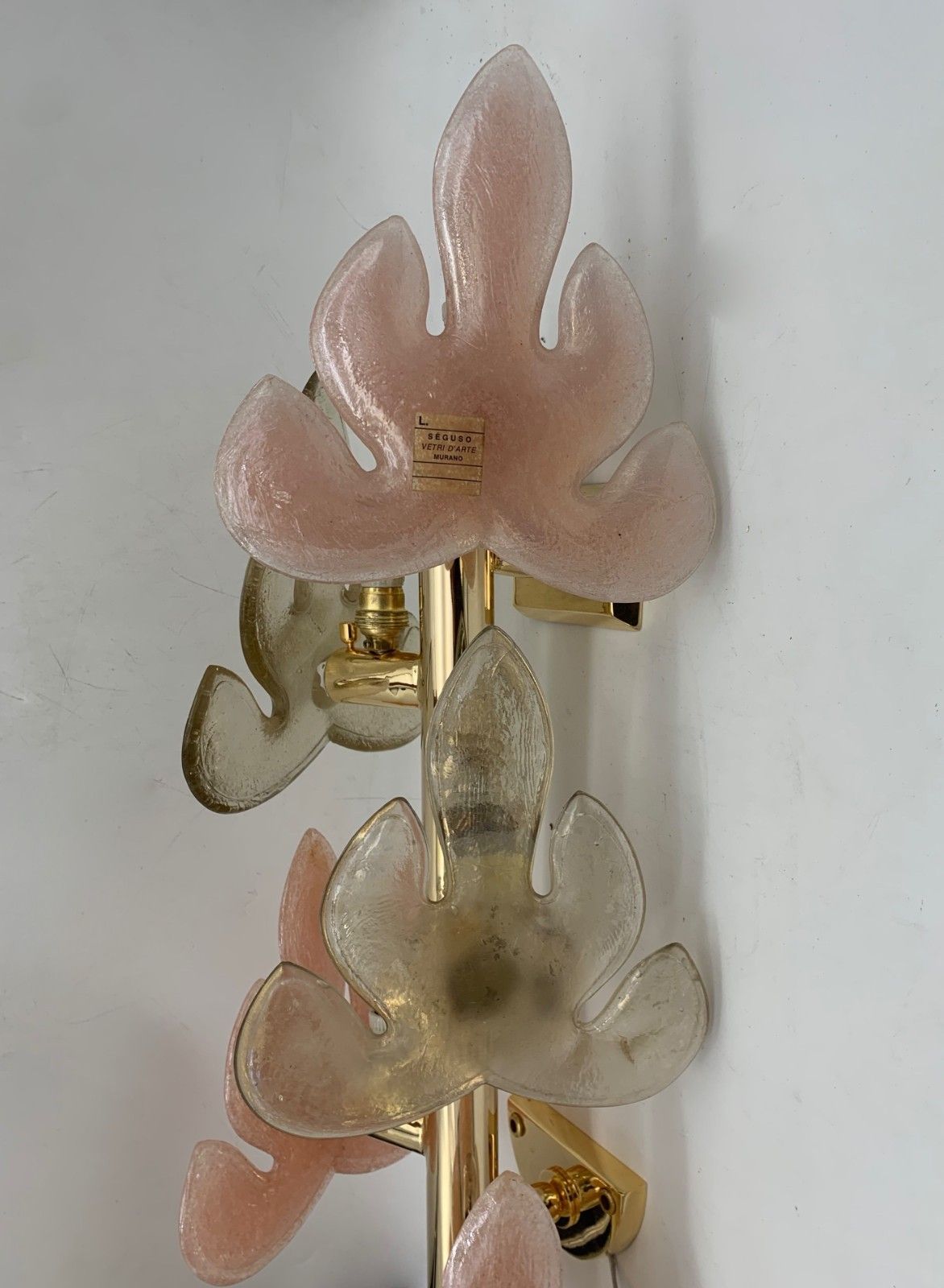 photo vinterior Wall Lamp, Pair Of Seguso Glasses Applique Art