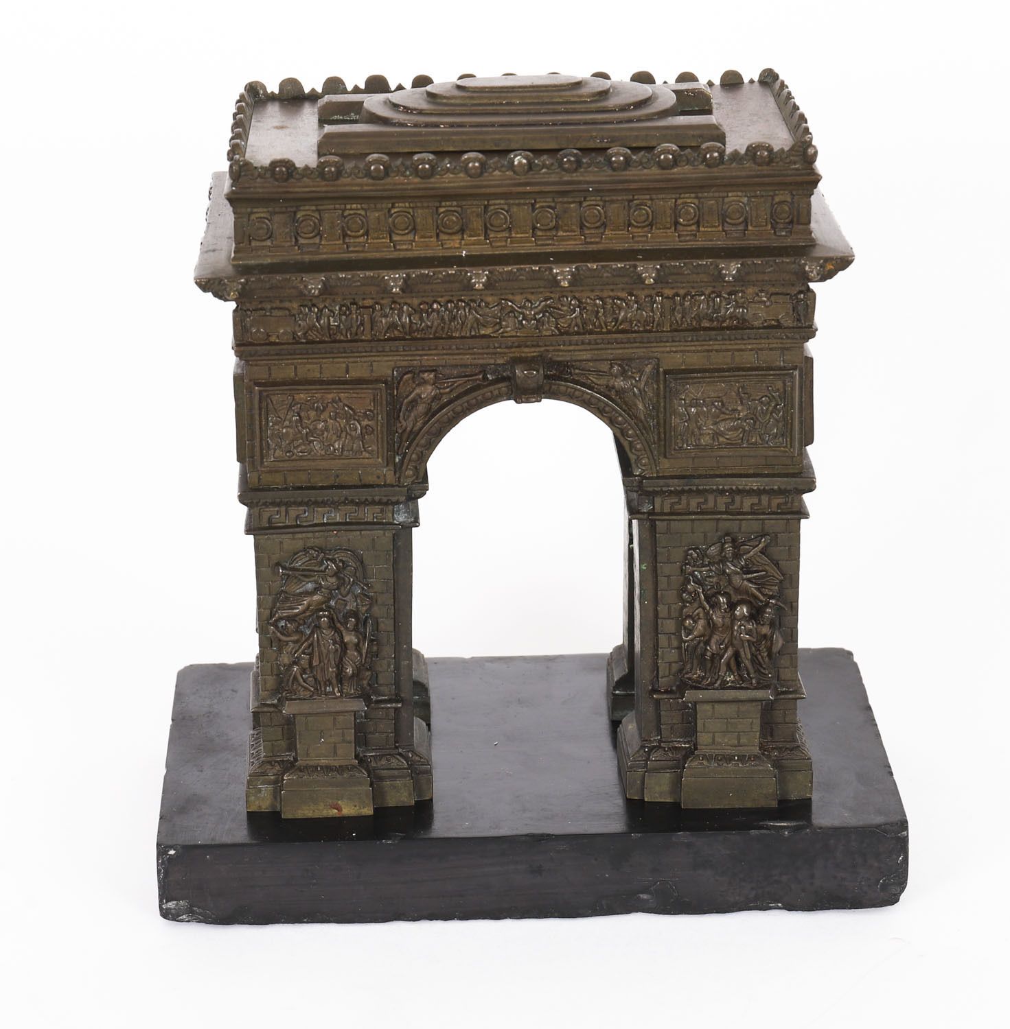 Antique French Bronze Grand Tour Model Of The Arc De Triomphe 19th C photo furniture