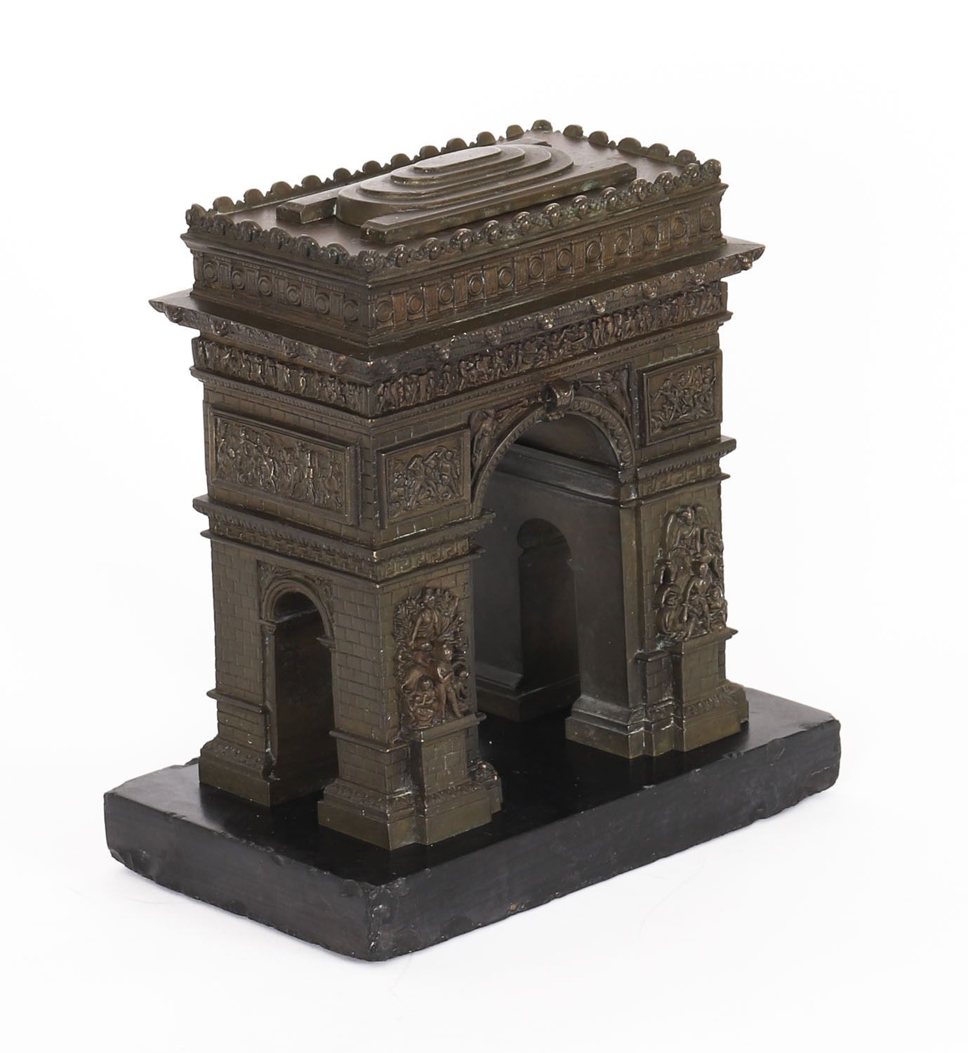 Antique French Bronze Grand Tour Model Of The Arc De Triomphe 19th C photo Art