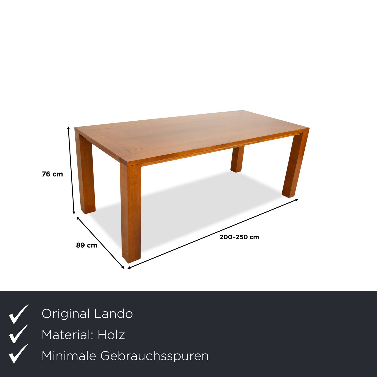 Table à manger Lando Ora Blu en bois brun, fonction manuelle 200/250 x 89 cm photo furniture