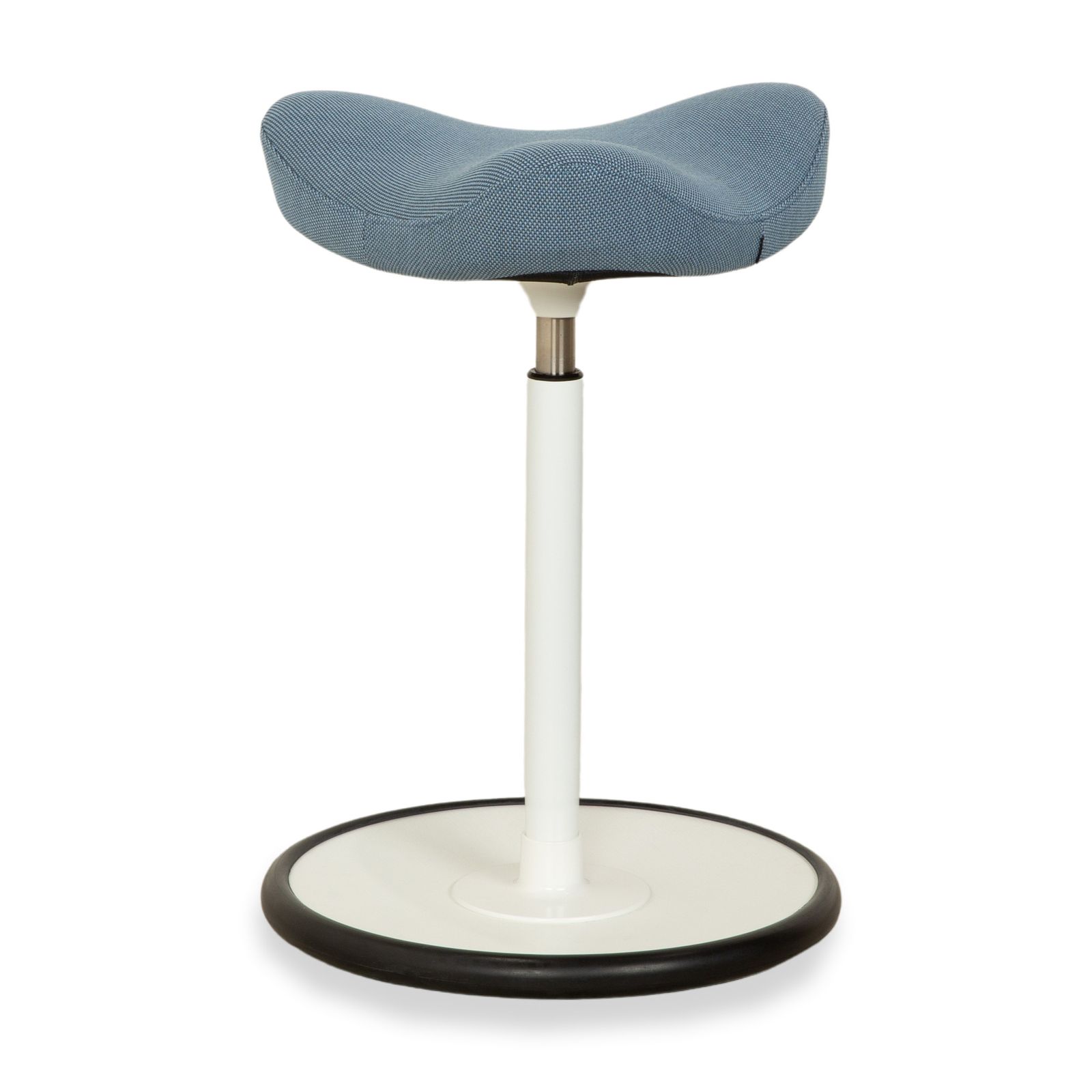 photo for sale Varier Move Sit Stand Stool Fabric Blue Base White Wood Ash
