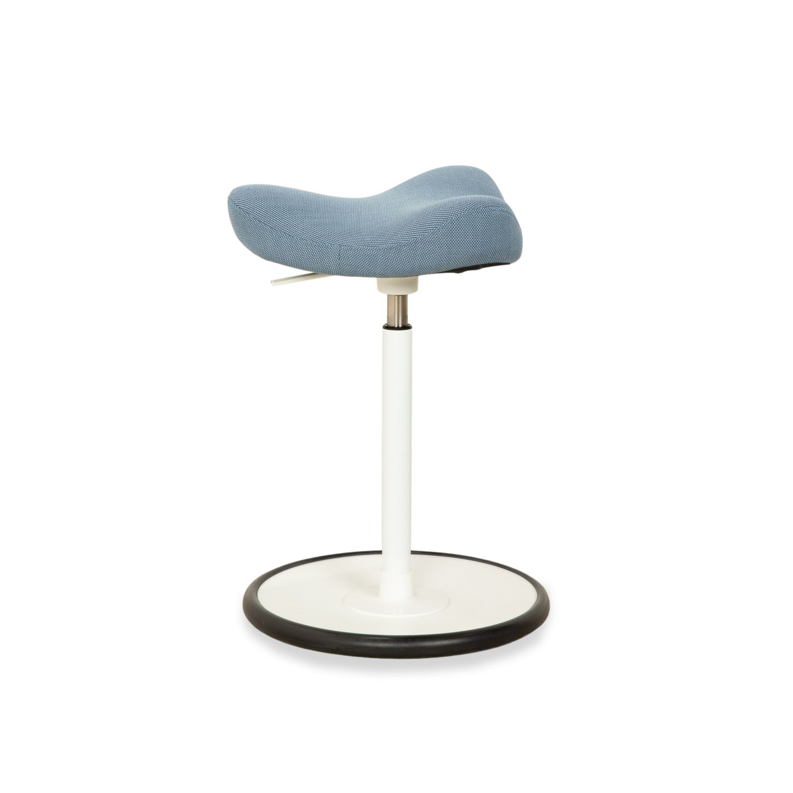 Furniture Varier Move Sit Stand Stool Fabric Blue Base White Wood Ash photo