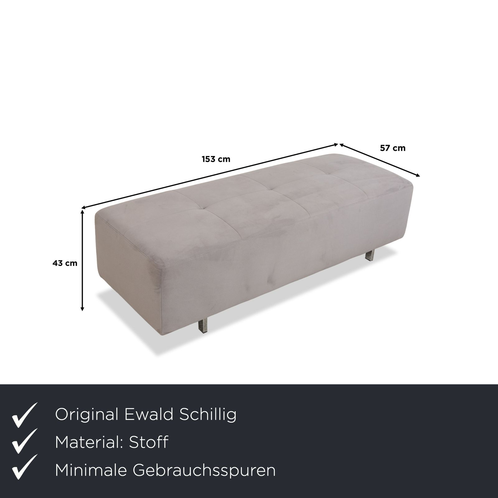 Ewald Schillig Hocker Stof Grijs photo furniture