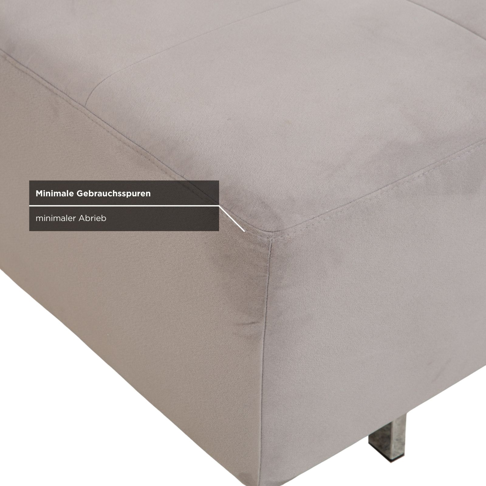 Tabouret Ewald Schillig en tissu gris photo vinterior