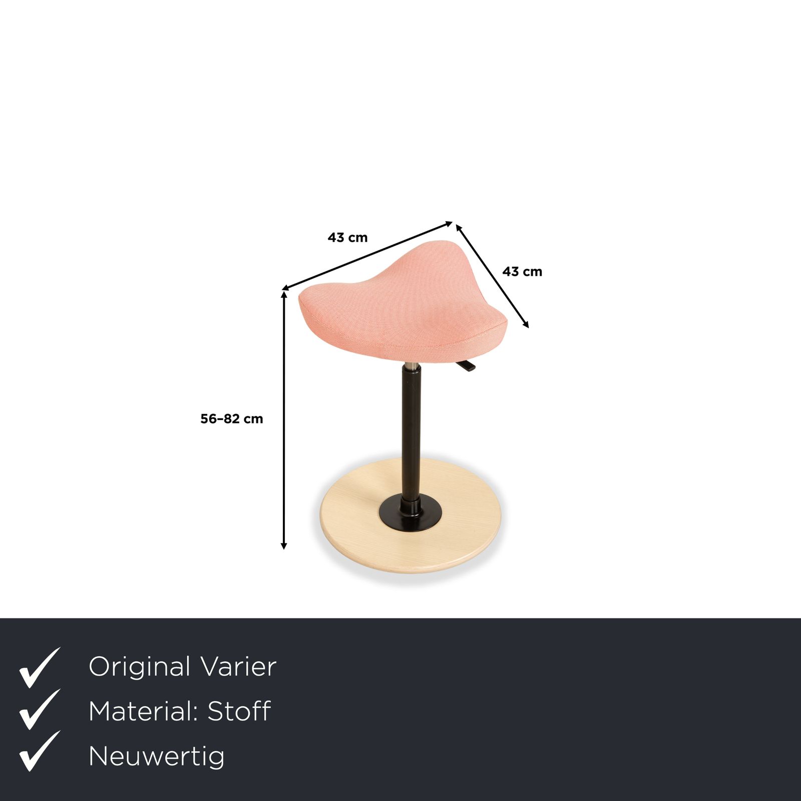 Tabouret assis-debout Varier Move en tissu Revive 524, base en frêne brun naturel, par Per Øie photo furniture