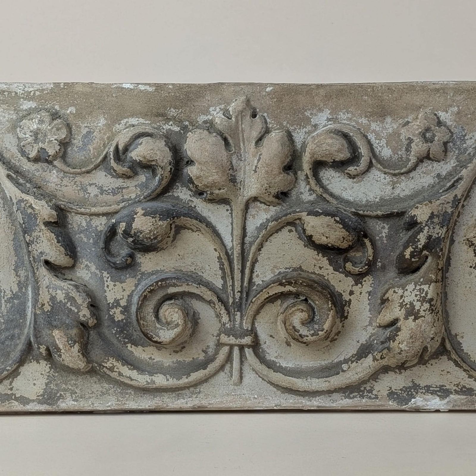 Antique French Century Terracotta Floral 19th Century Architectural Bas Relief Plaque Wall Art photo for sale