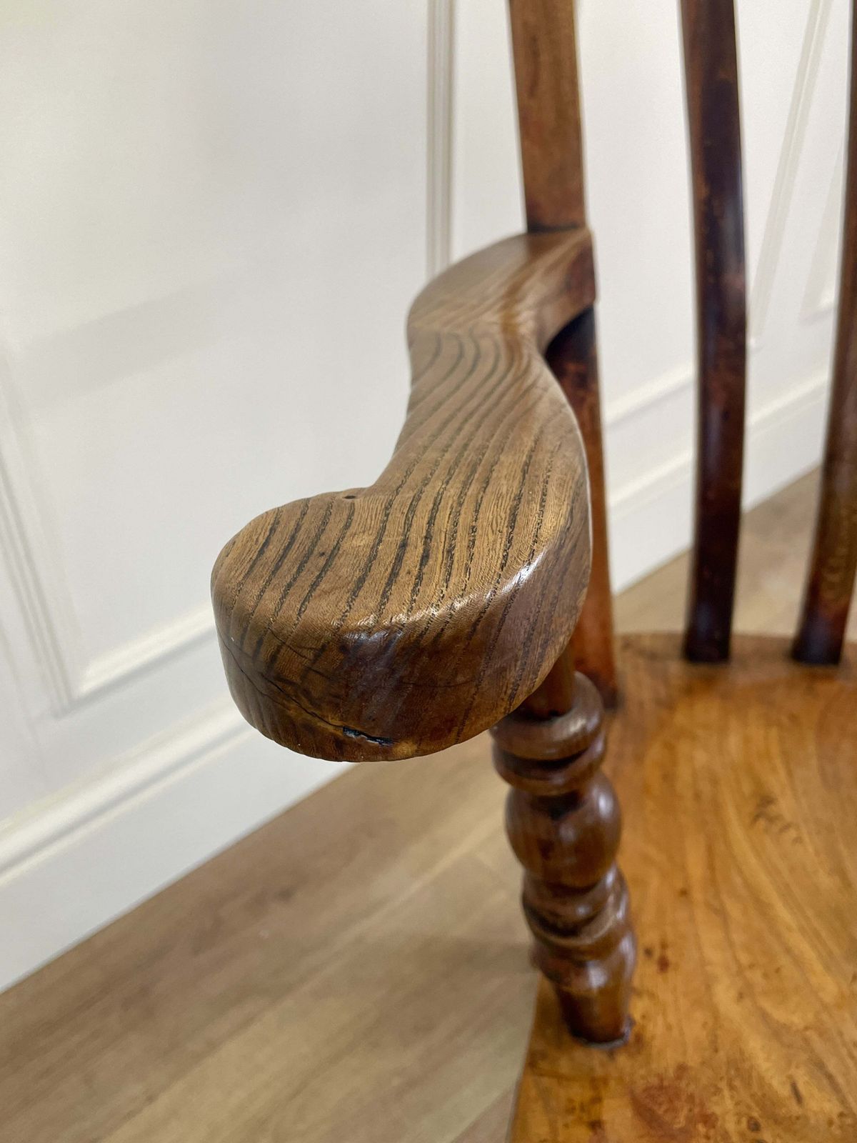 Antique Victorian Farmhouse Lathe Back Arm Chair photo buy