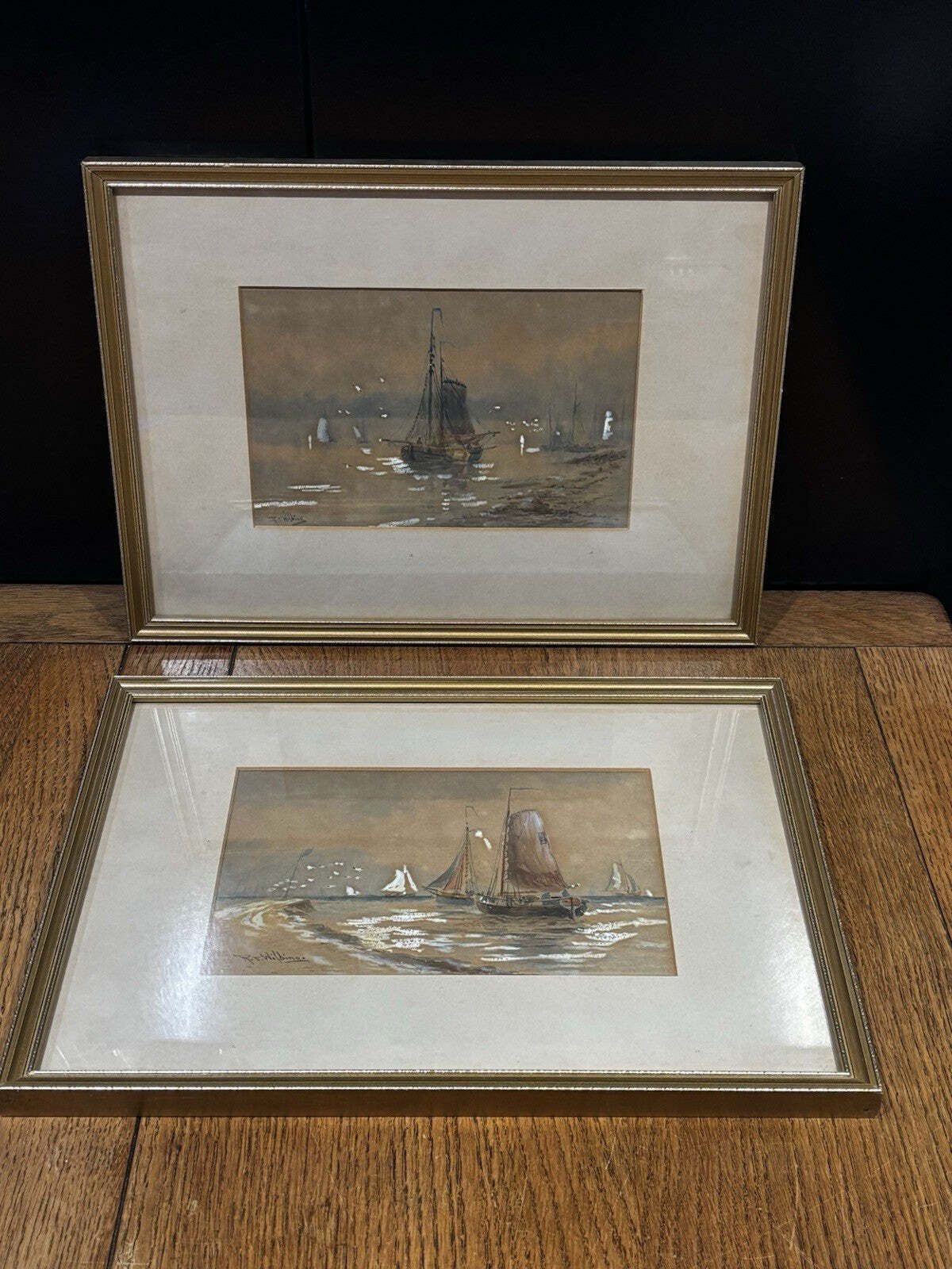 Pair Of Framed Marine/ Maritime Watercolours Paintings, Both Signed photo furniture