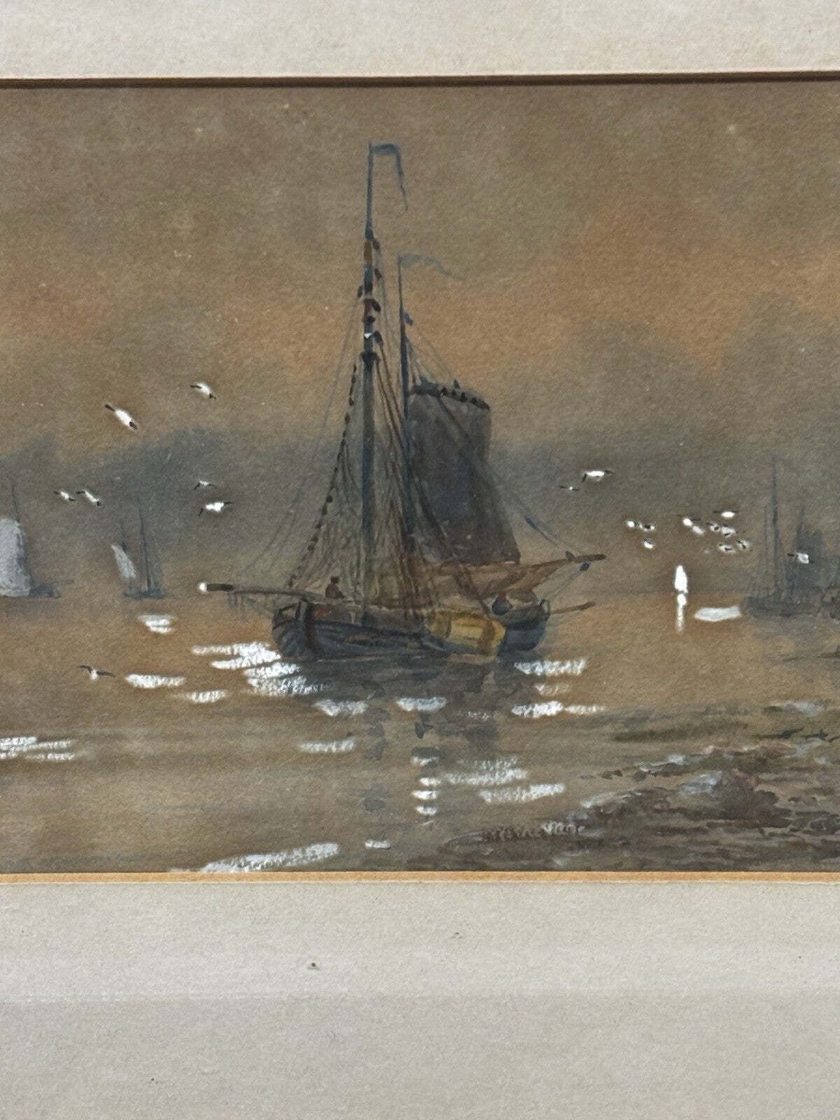 Pair Of Framed Marine/ Maritime Watercolours Paintings, Both Signed photo for sale