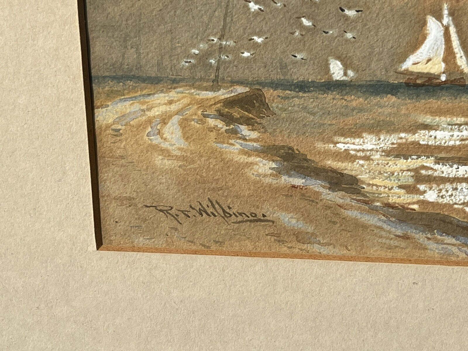 photo buy Pair Of Framed Marine/ Maritime Watercolours Paintings, Both Signed