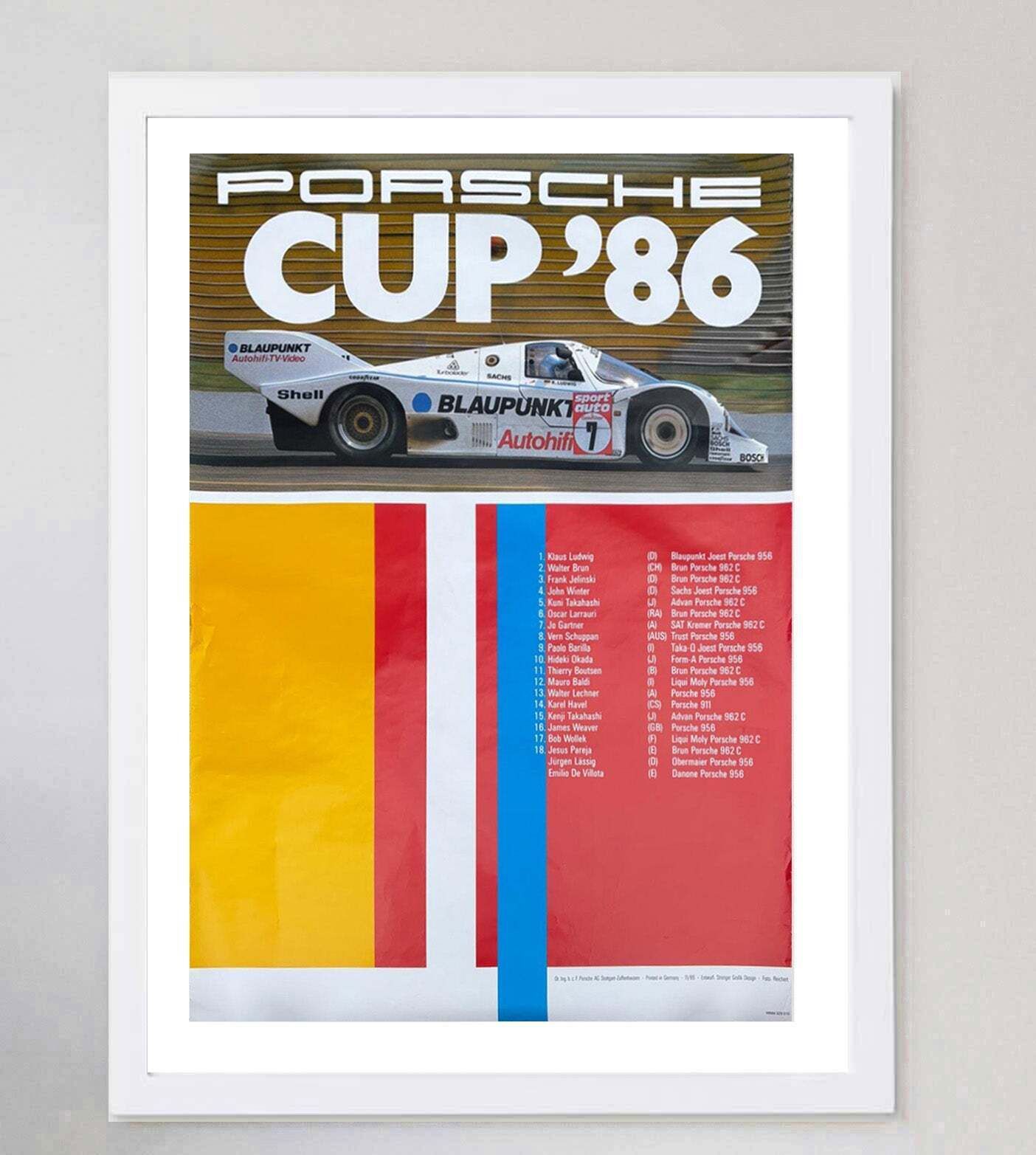 Porsche Cup '86 Original Vintage Poster photo for sale
