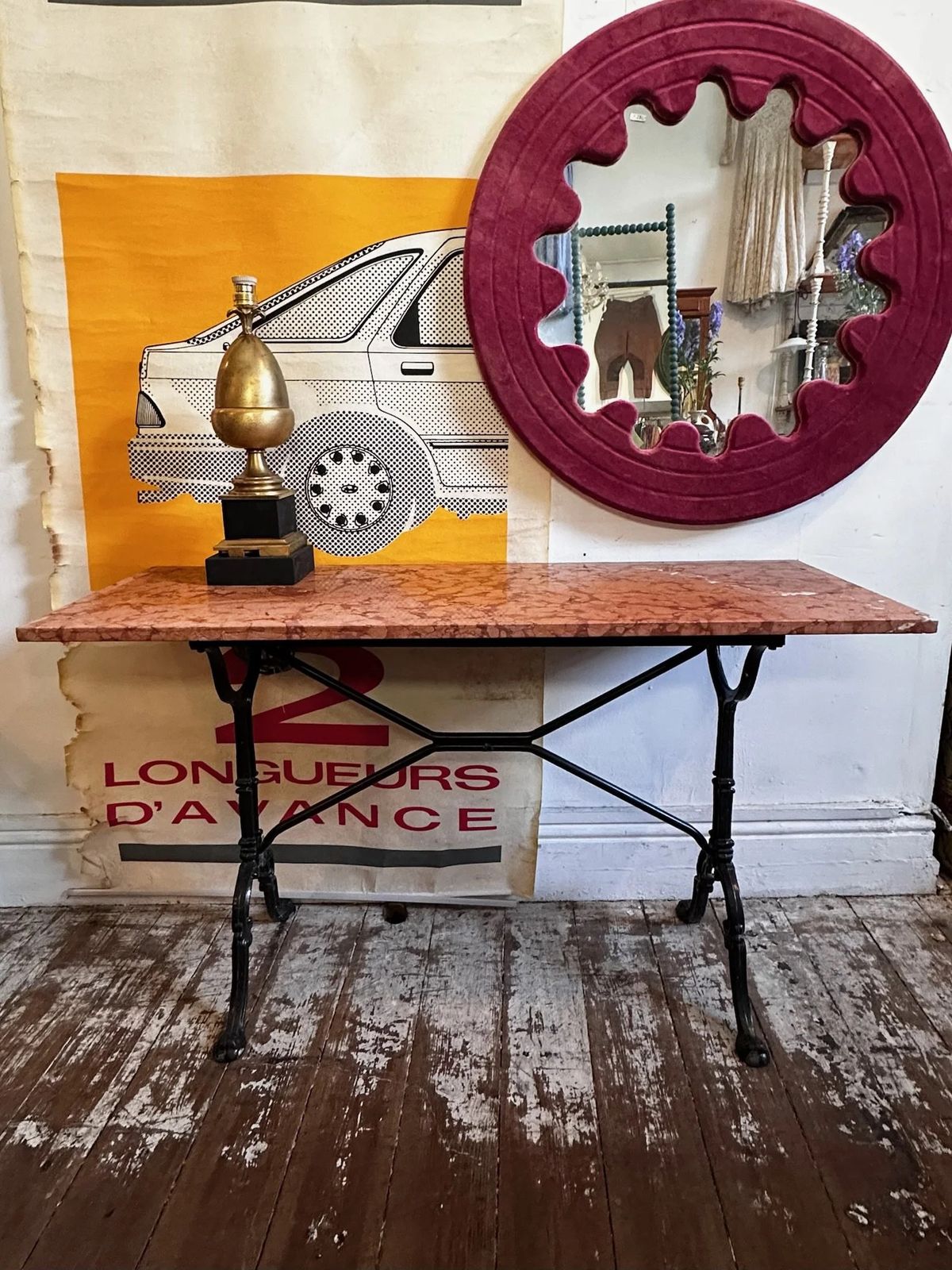 Marble Top Garden Table French C1940