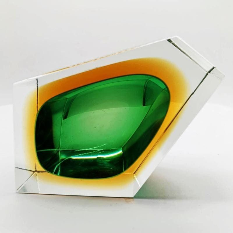 Home Decor 1960s Rare Multifaceted Asymmetrical Ashtray Or Catch All In Murano Glass By Flavio Poli For Seguso. Made In Italy. photo
