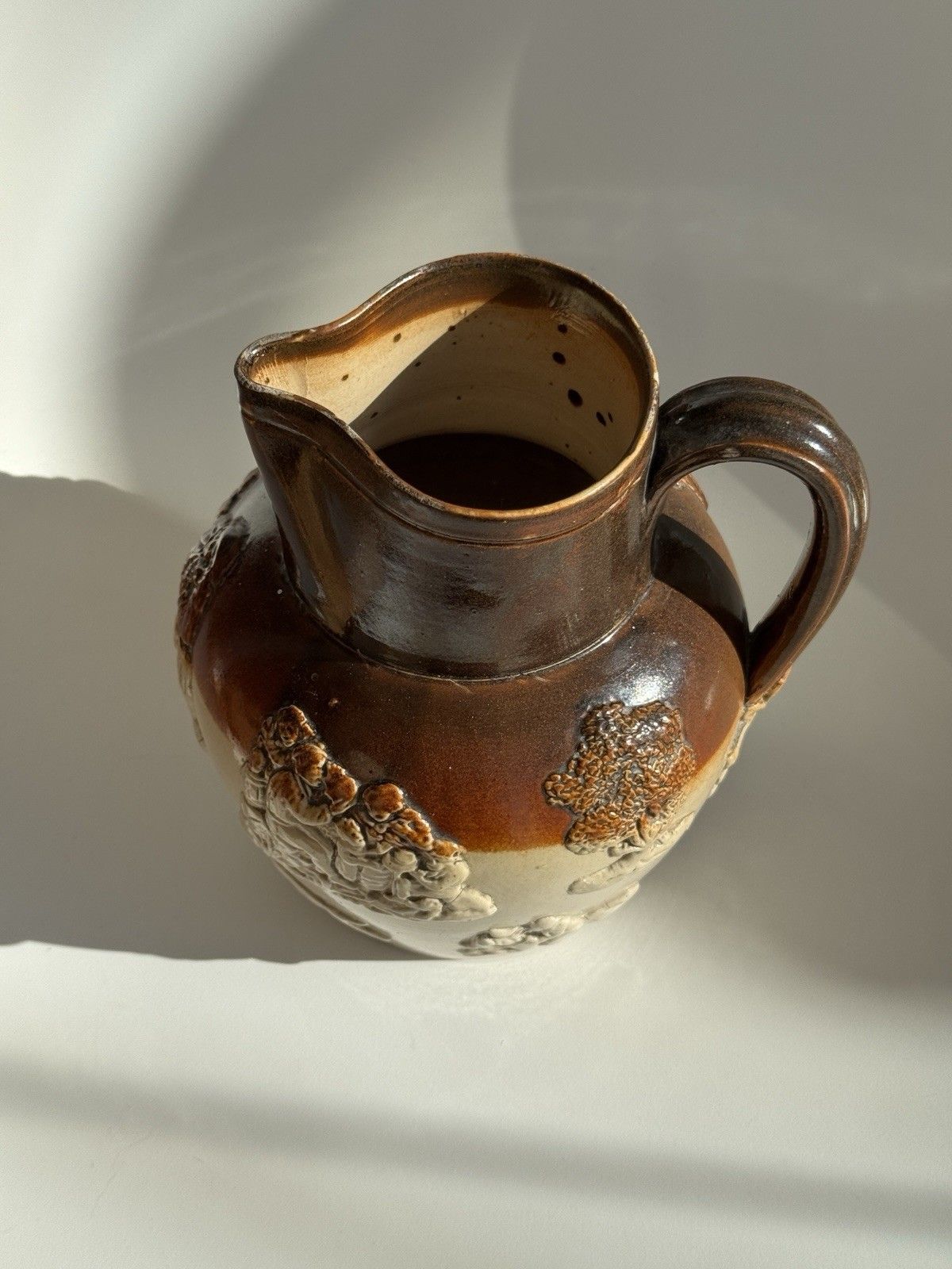 Large Antique Doulton Lambeth Pottery Salt Glaze Jug C1880 photo Home Decor