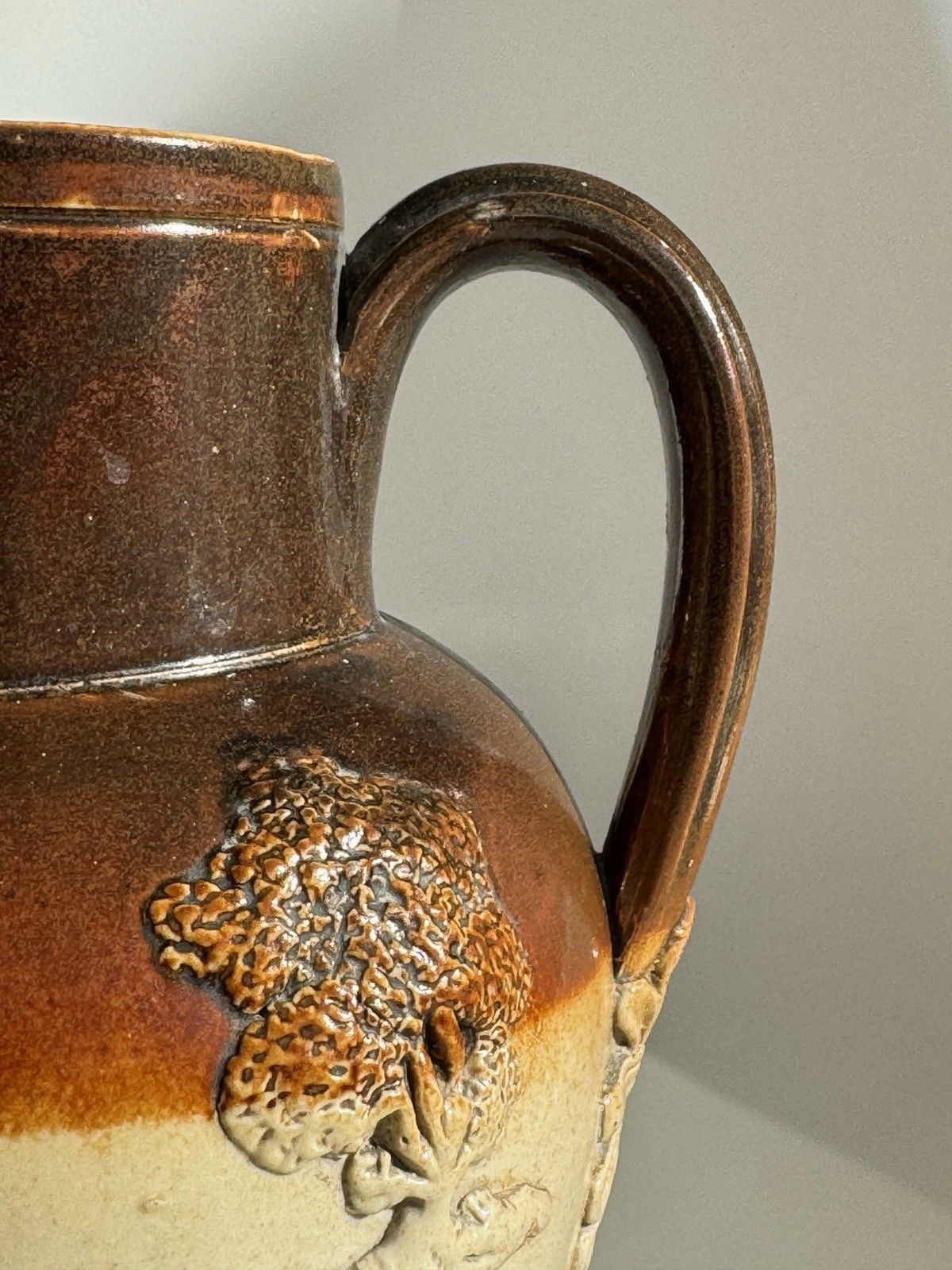 photo vinterior Large Antique Doulton Lambeth Pottery Salt Glaze Jug C1880