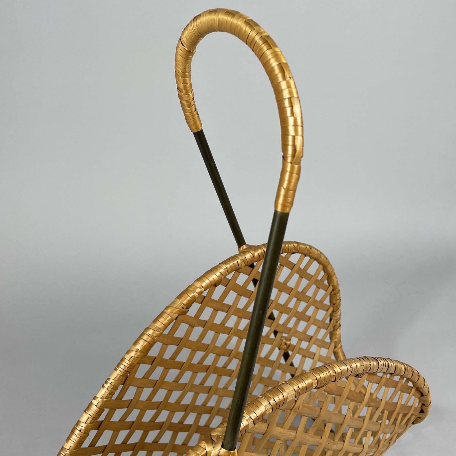 photo furniture Rattan Wicker Magazine Rack, Austria 1950s