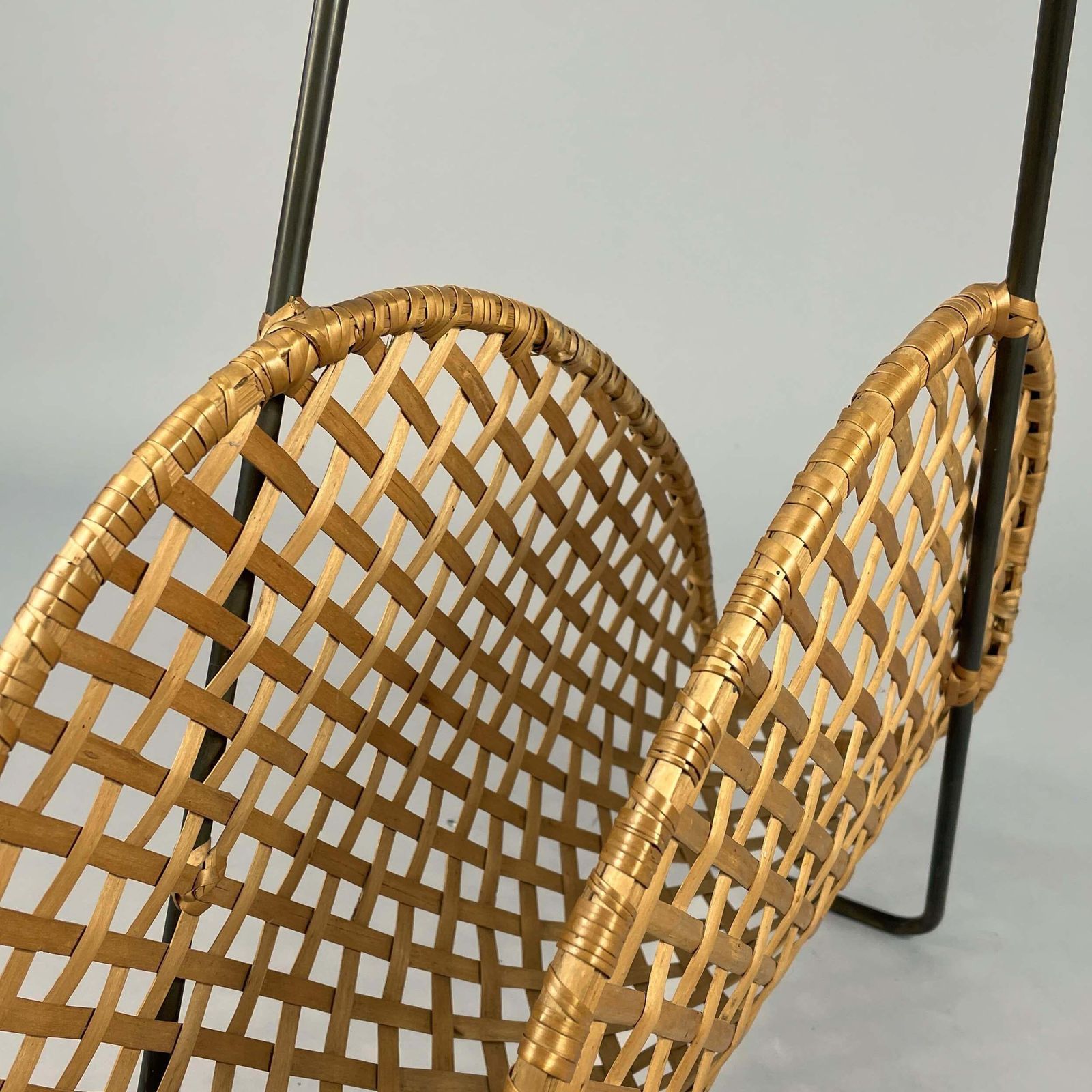 1345.0 Rattan Wicker Magazine Rack, Austria 1950s photo