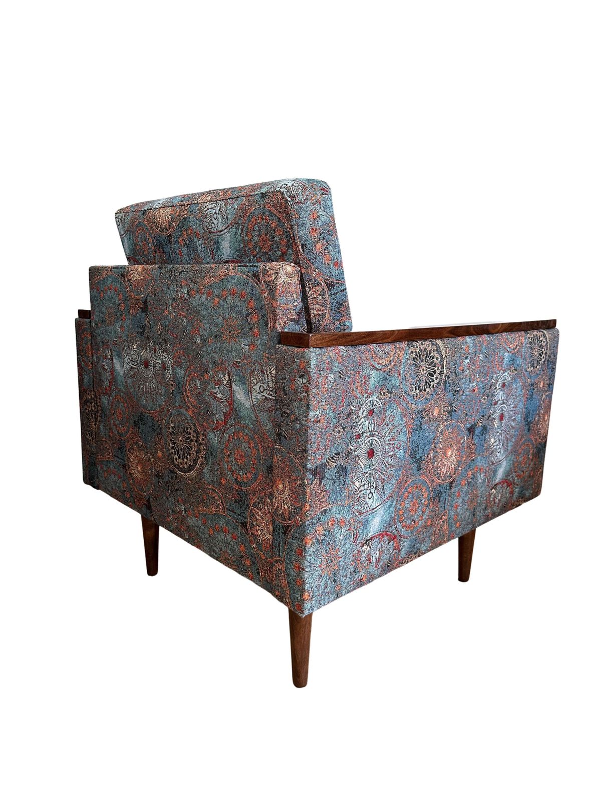 900.0 Mid Century Geometric Armchairs With Ethnic Motif, Europe, 1970s photo