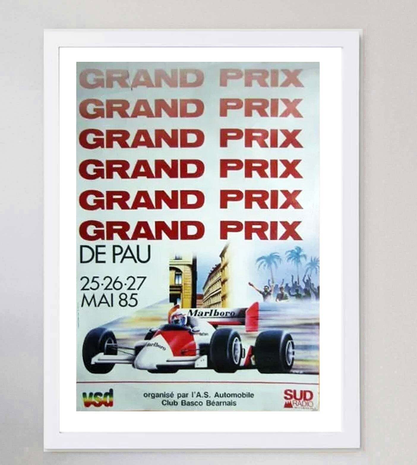 1985 Pau Grand Prix Original Vintage Poster photo for sale