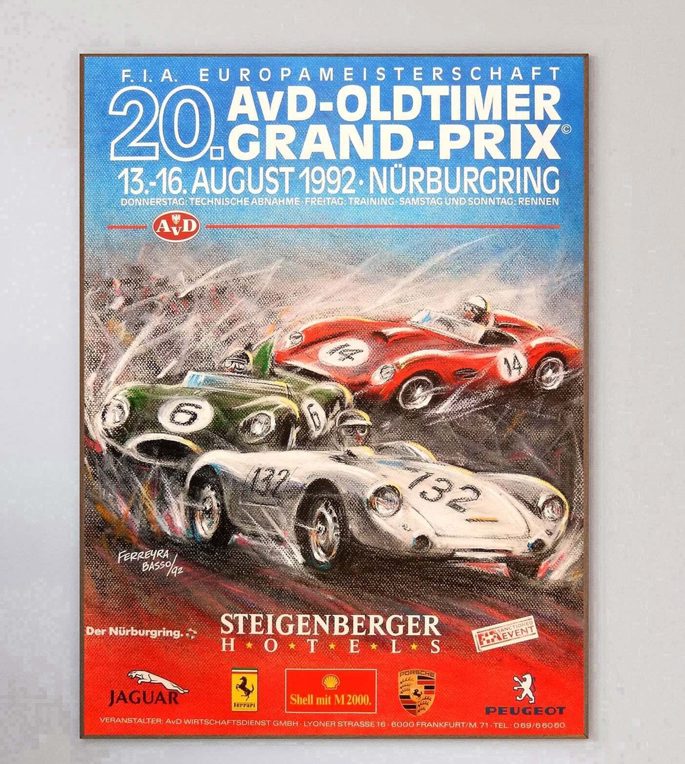 1992 Avd Oldtimer Grand Prix Nurburgringoriginal Vintage Poster photo 235.0