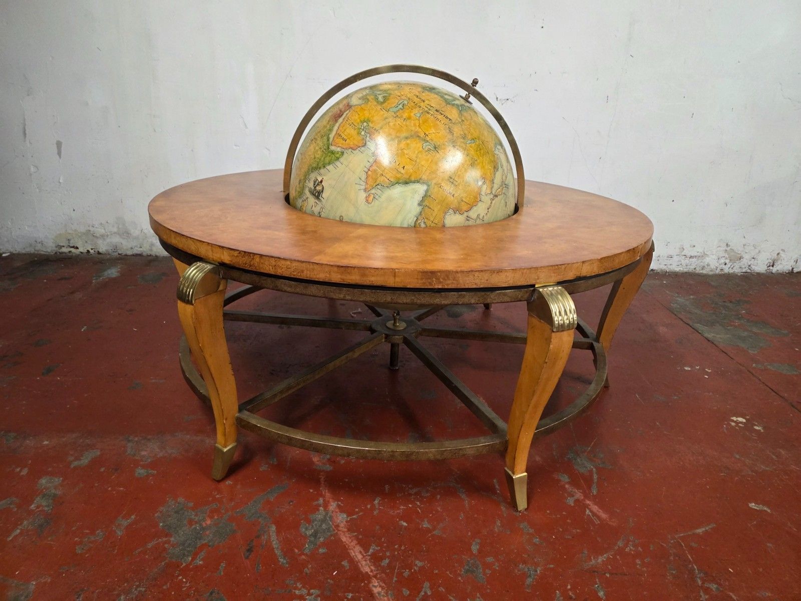 1960s Mid Century Ernest Hemingway Collection La Monde Globe Coffee Table photo Furniture