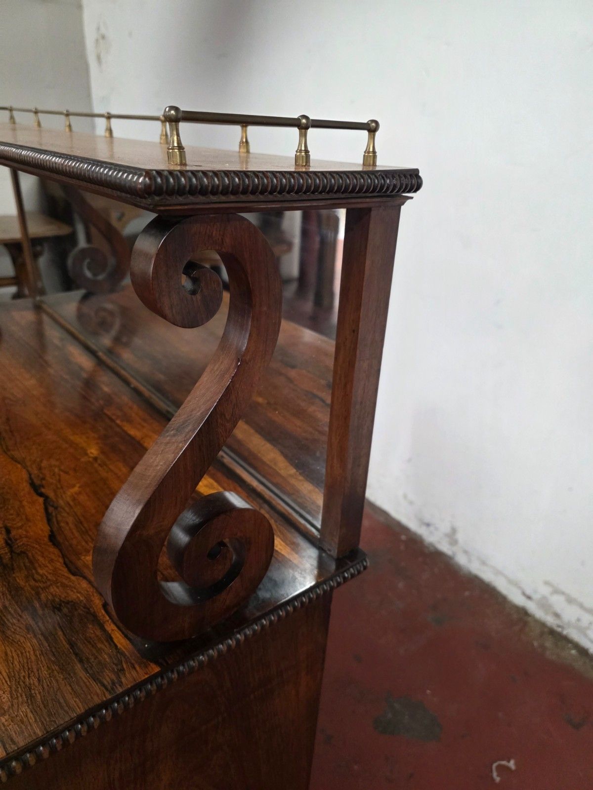 photo for sale Antique Rosewood William IV Chiffionier Mirror Back Book Case