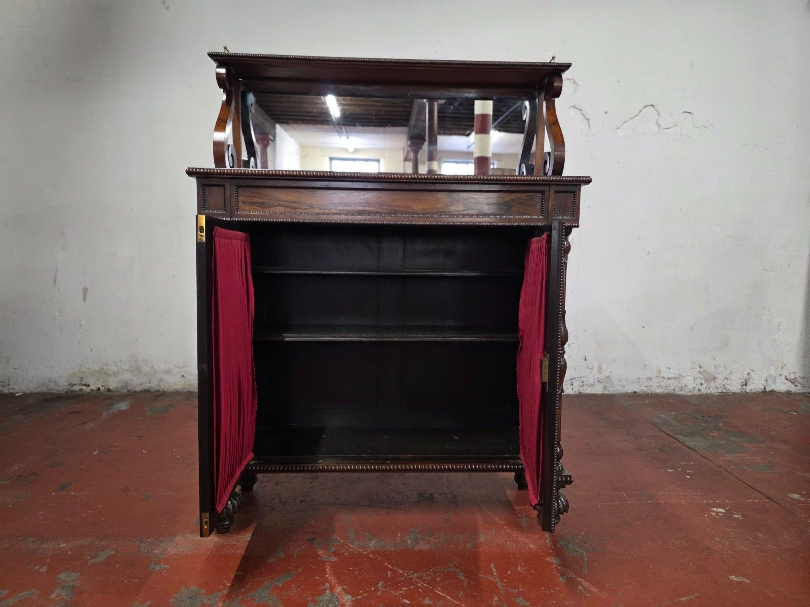 Furniture Antique Rosewood William IV Chiffionier Mirror Back Book Case photo