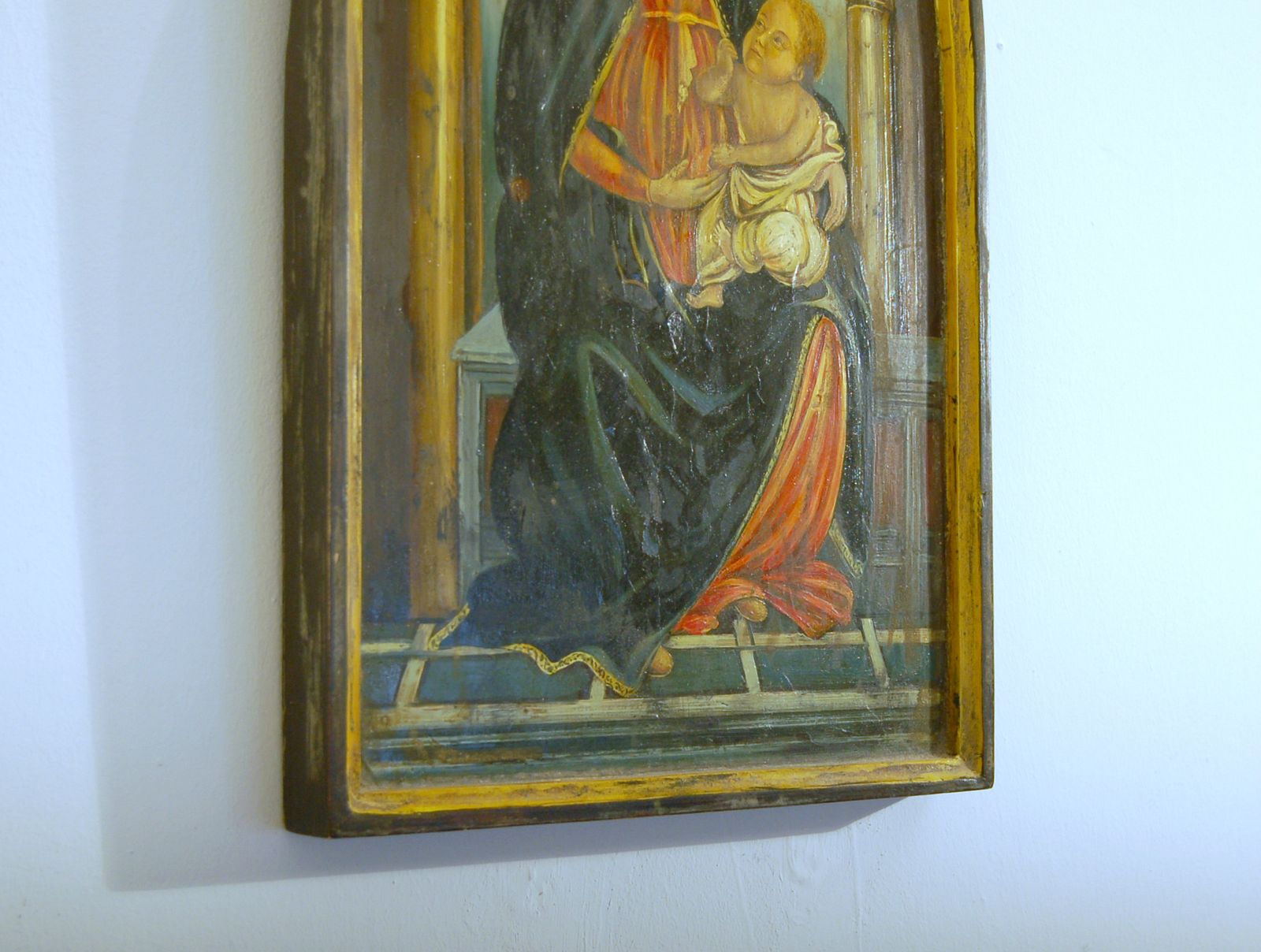 Italian School Painting On Wood / Madonna Of The Rose / Botticelli 19th Century photo vinterior