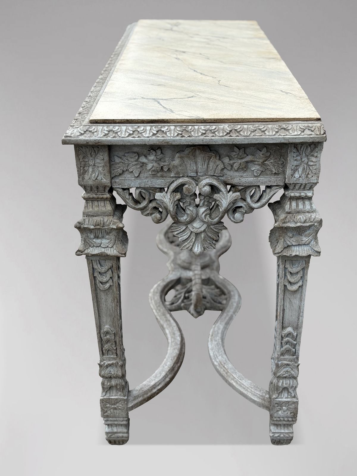photo for sale French Louis XIV Style Carved Painted Console