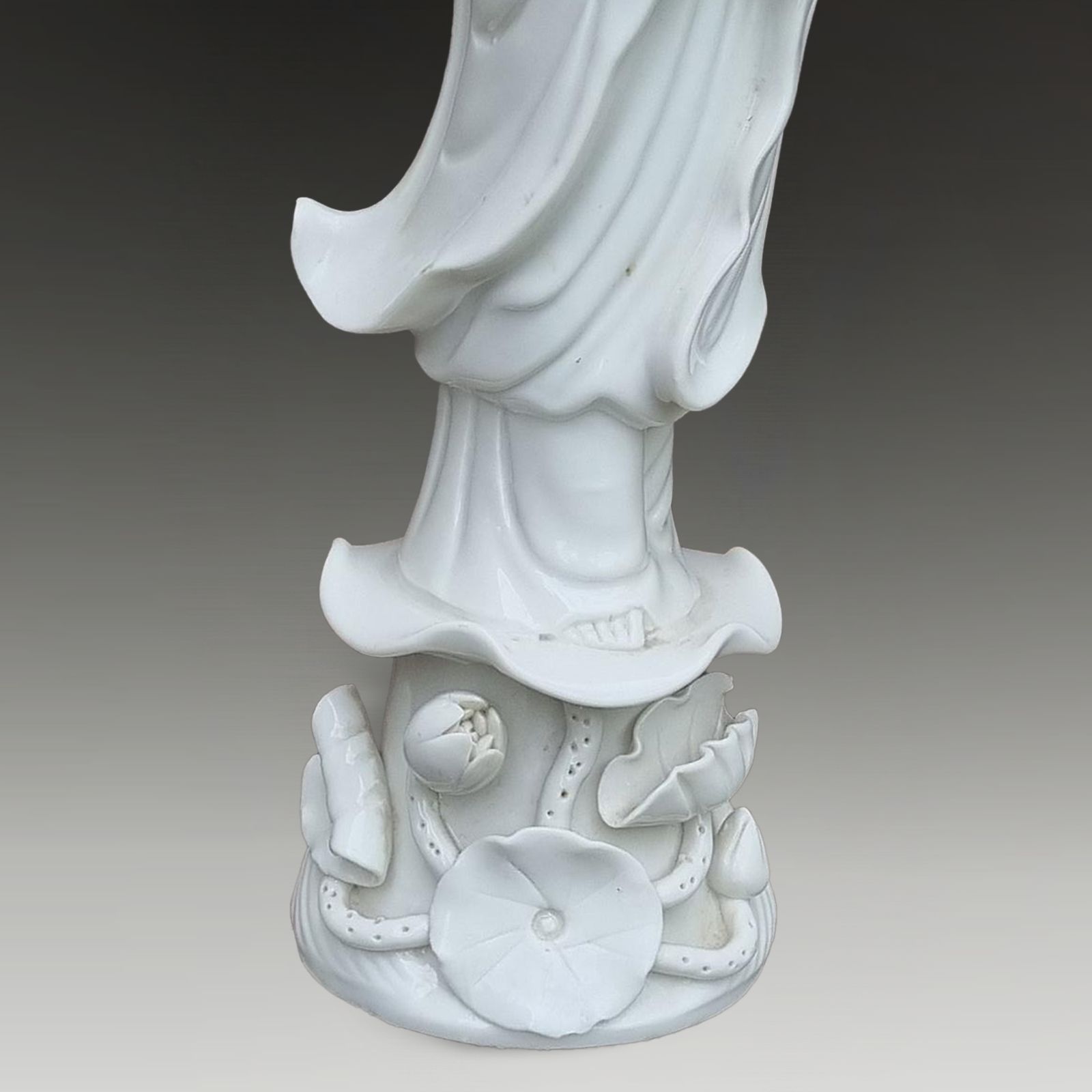 Chinese Qing Dynasty Blanc De Chine Figure Of Guan Yin  C19th Height 27cm photo Home Decor