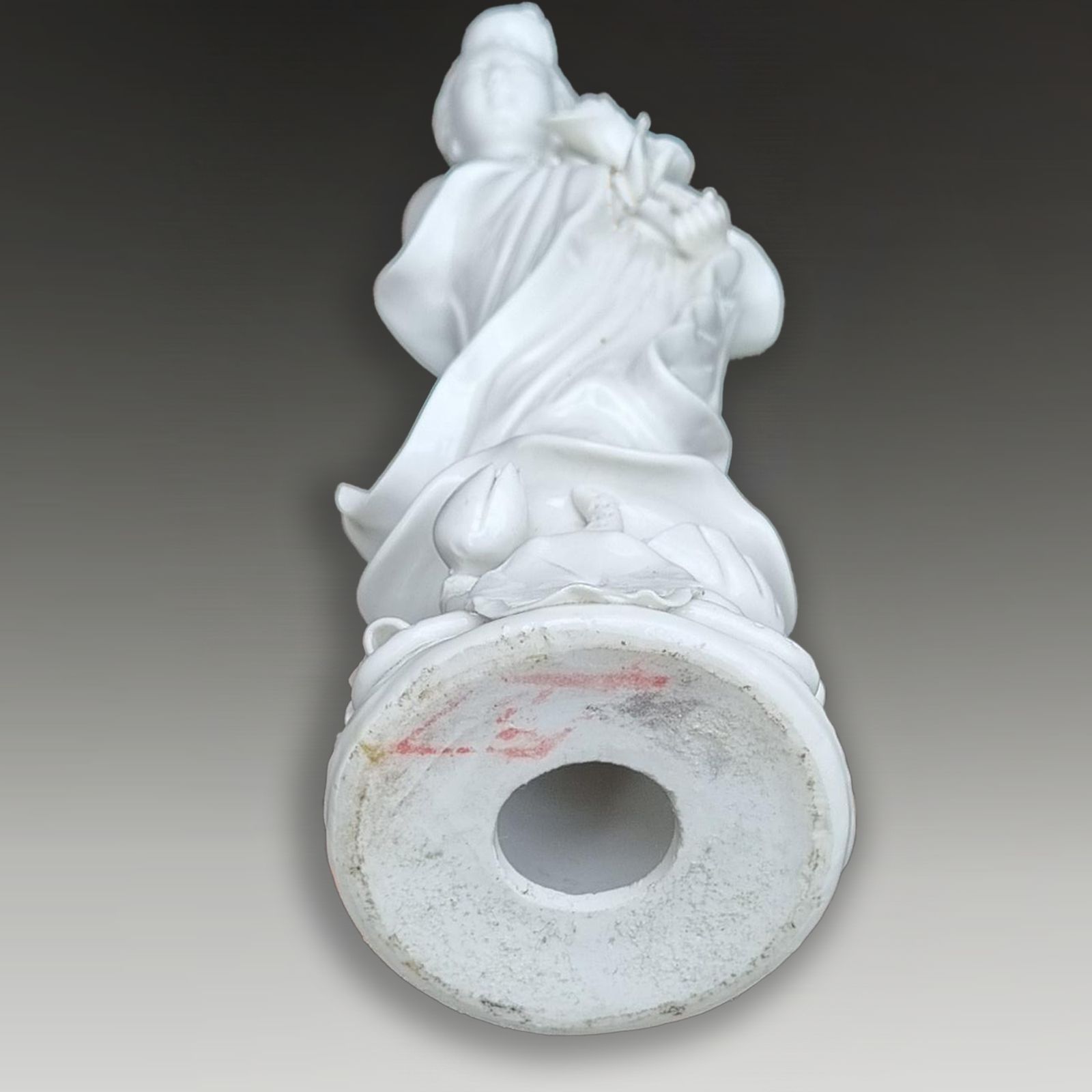 Chinese Qing Dynasty Blanc De Chine Figure Of Guan Yin  C19th Height 27cm photo vinterior
