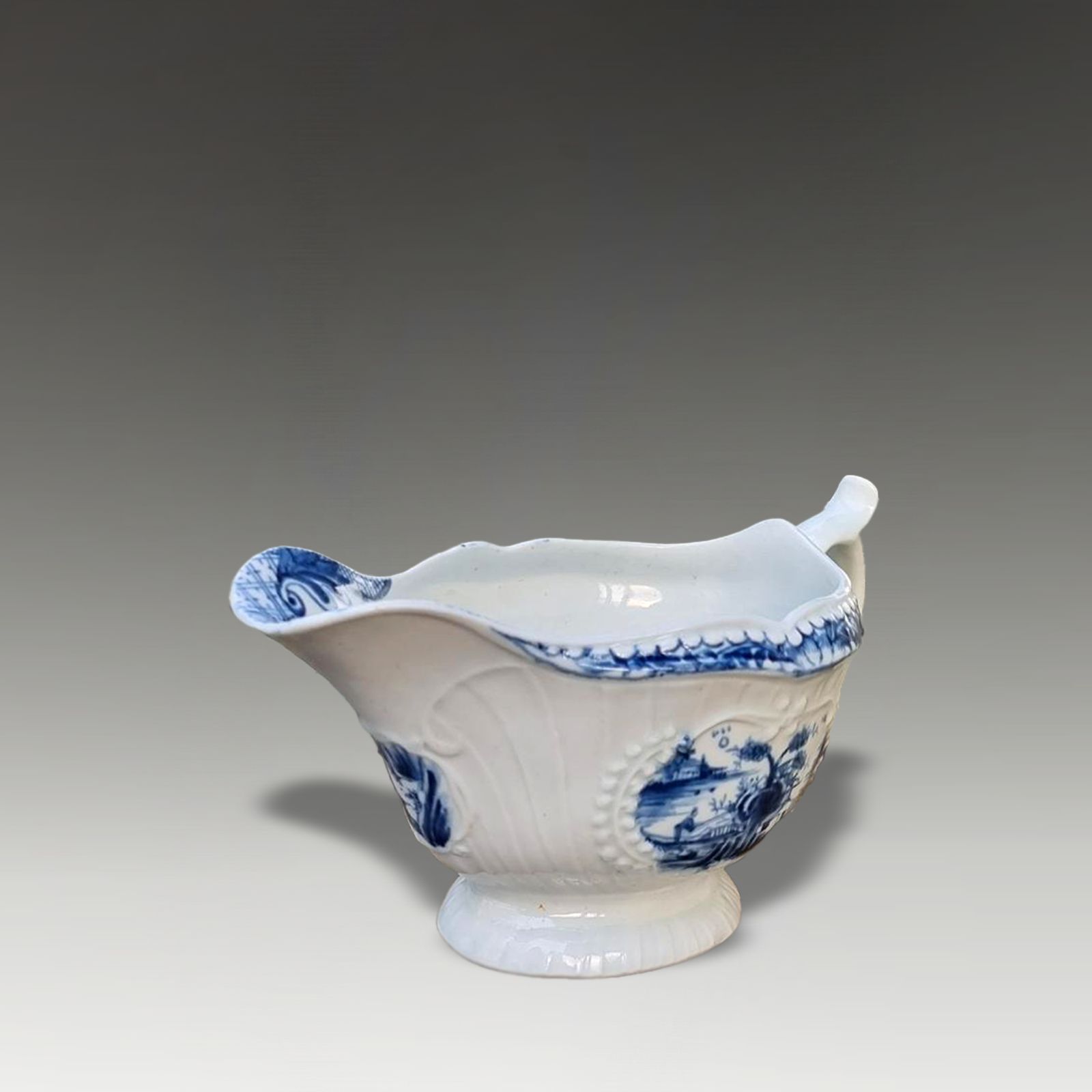 First Period DR Wall Early Worcester Sauce Boat C1760  Early & Rare 18cm W photo vinterior