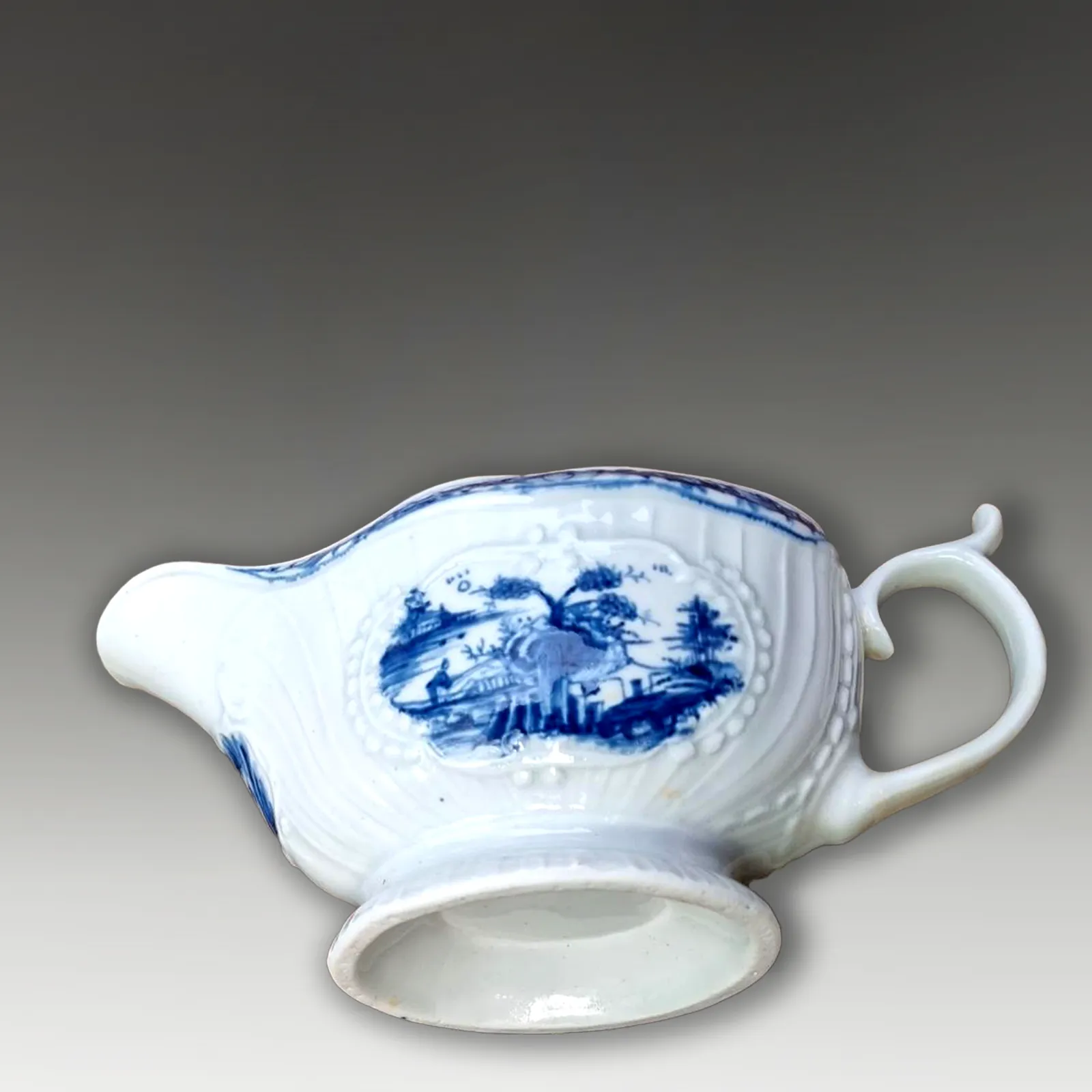 First Period DR Wall Early Worcester Sauce Boat C1760  Early & Rare 18cm W photo vintage