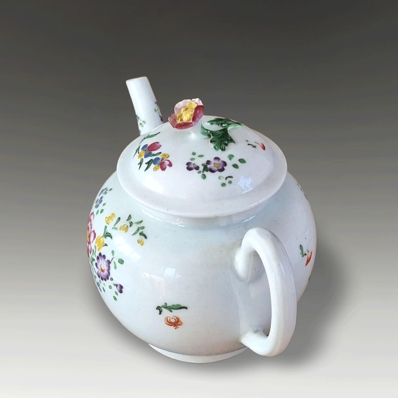 First Period Early DR Wall Worcester "Meissen" Botanical Teapot  Circa 1765 photo Home Decor