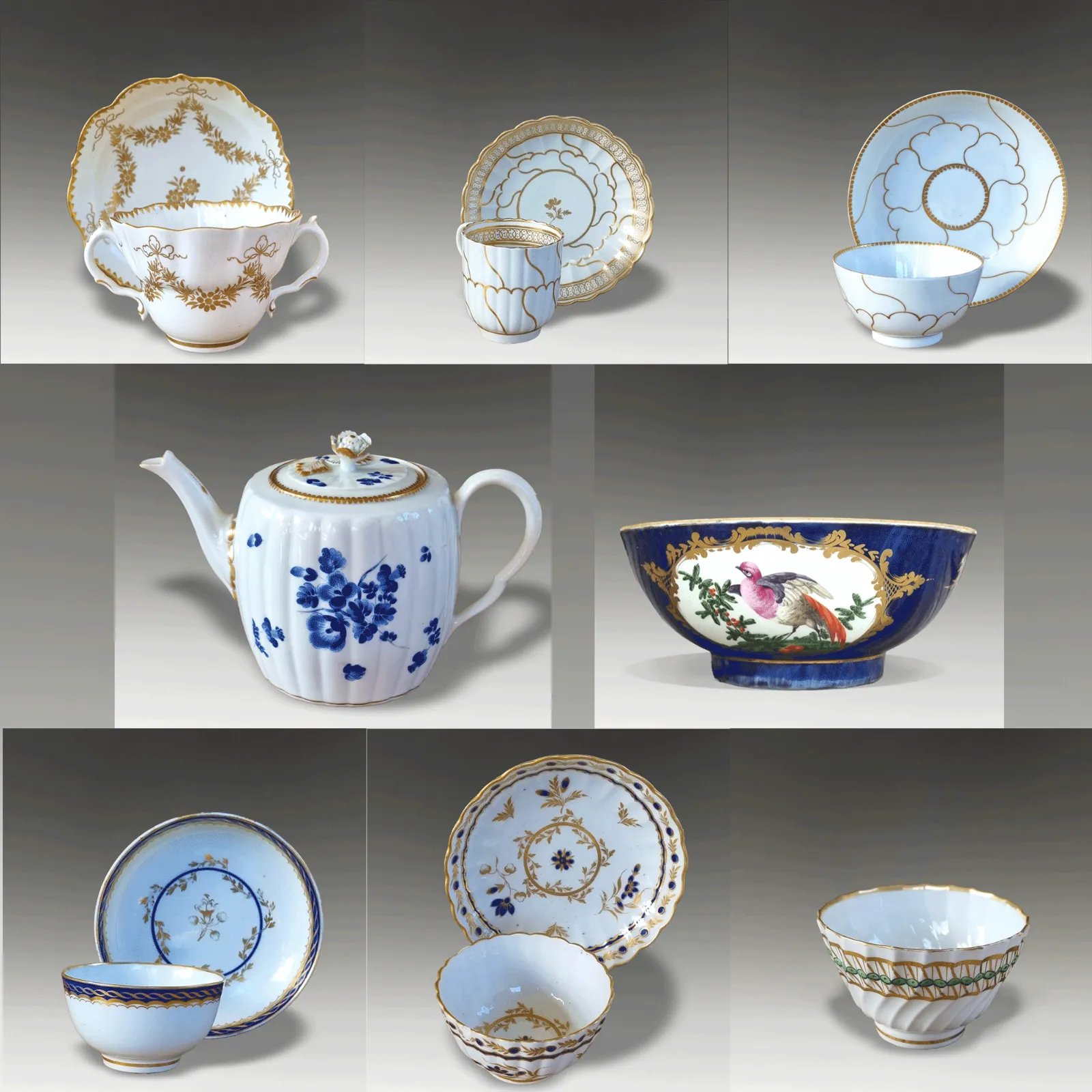 First Period DR Wall Worcester Tea Bowl And Saucer By James Giles  Circa 1768 photo vinterior