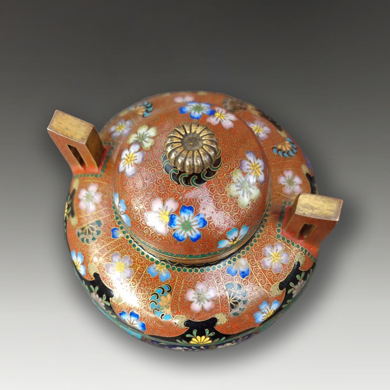 Japanese Cloisonne  Censer Attrib. Takahara Komajiro  Meiji Outstanding Quality photo for sale
