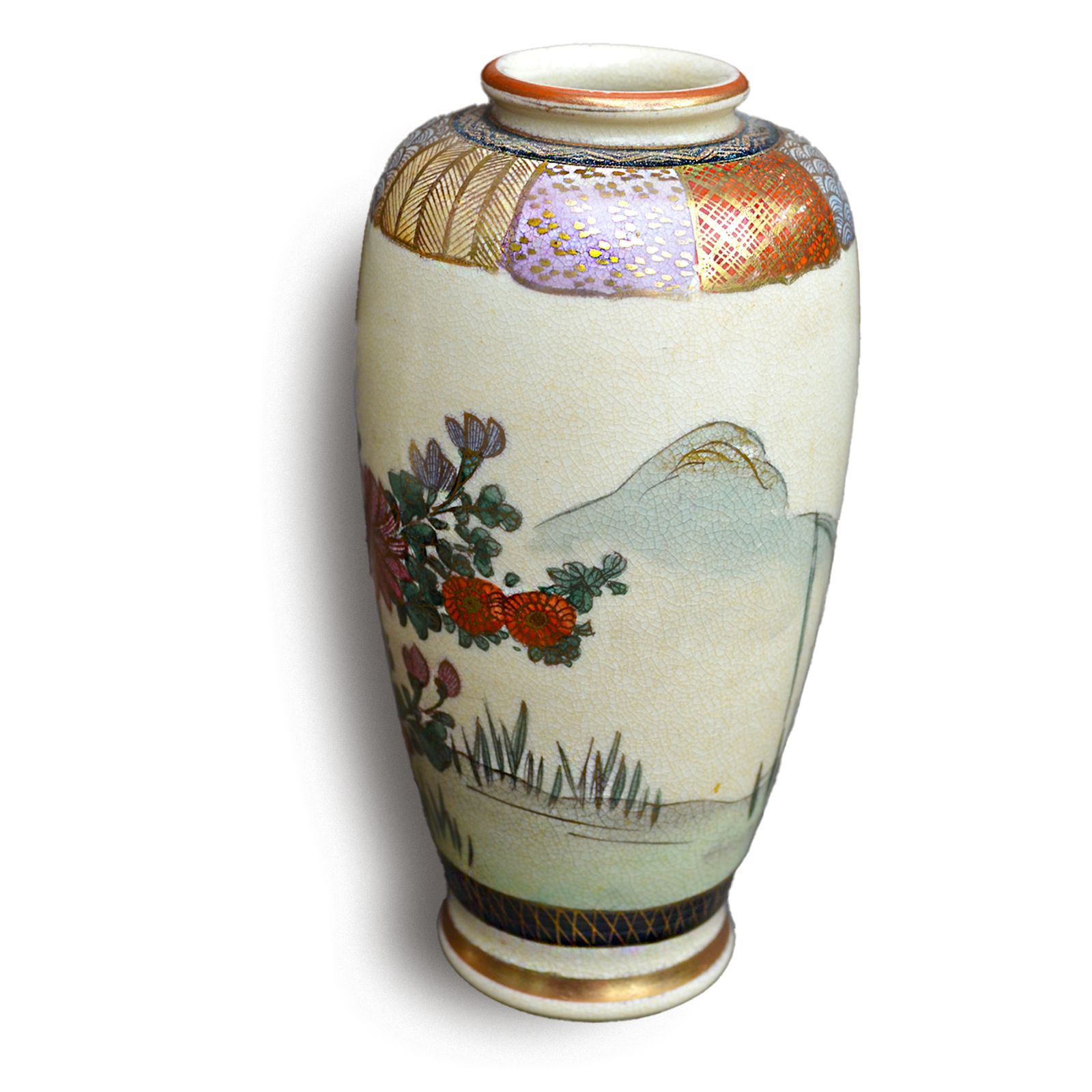 Japanese Late Meiji Satsuma Vase By Ichizan 16cm (6.5") High  Lovely Quality photo 225.0