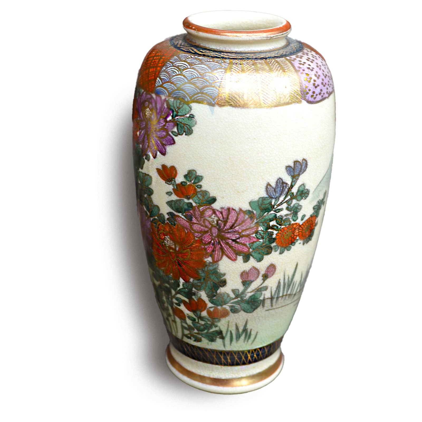 Japanese Late Meiji Satsuma Vase By Ichizan 16cm (6.5") High  Lovely Quality photo vinterior