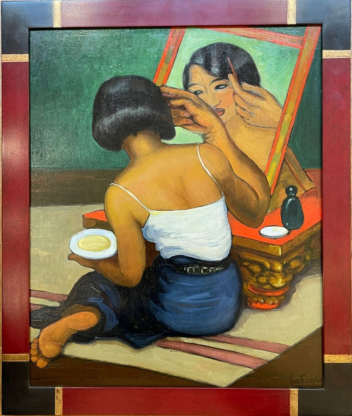 Young Siamese Woman At Her Dressing Table, Léa Lafugie (1890 1972)