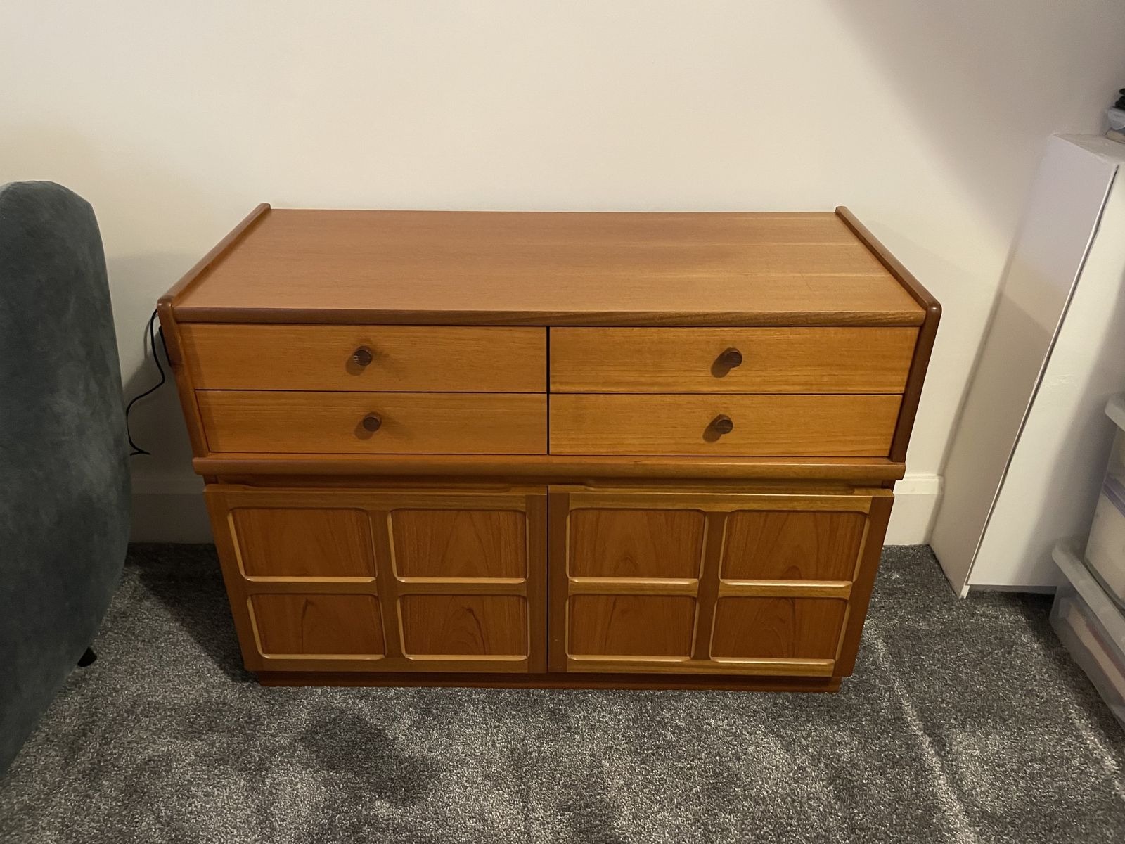 Nathan Parker Knoll Squares Vintage Mid Century Teak Sideboard photo Furniture