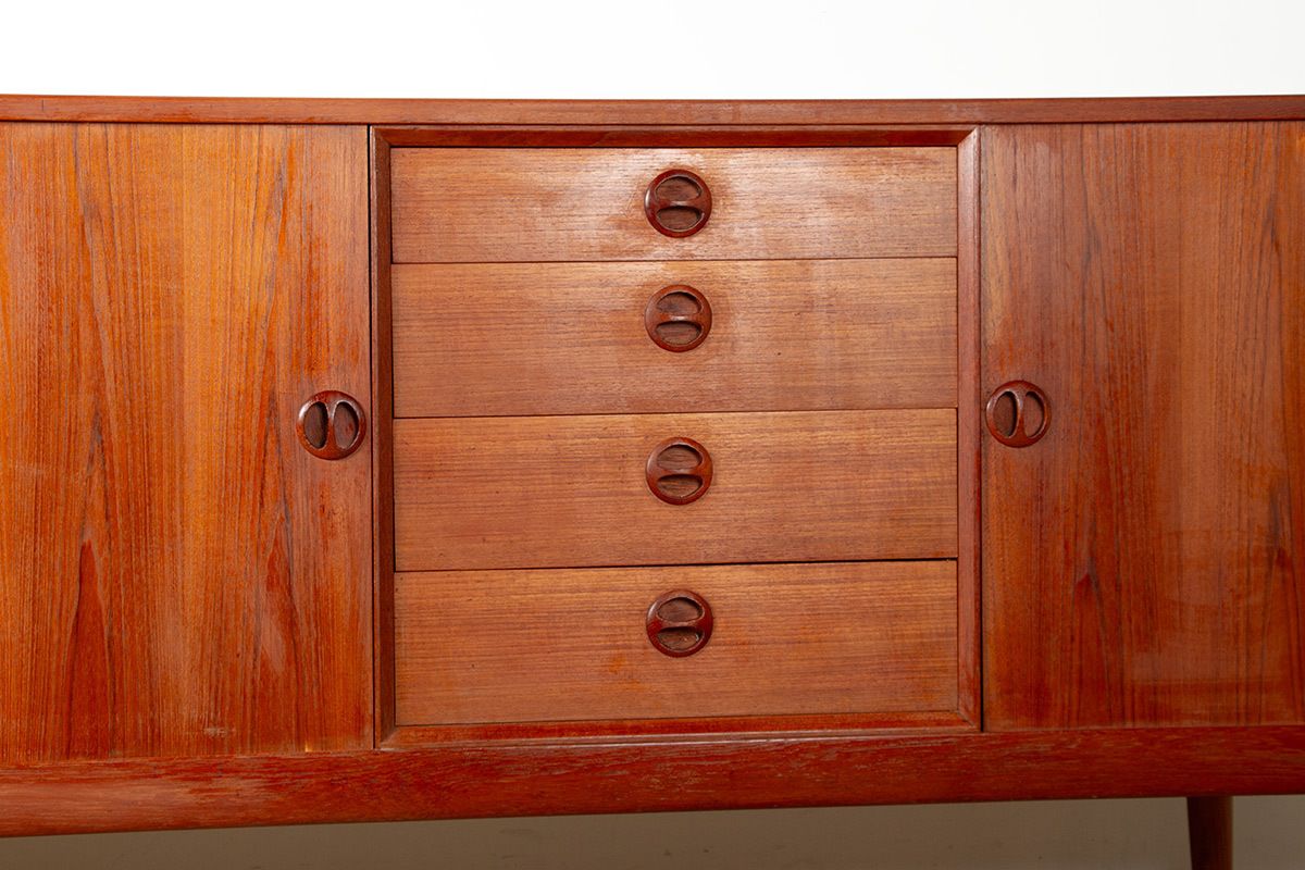 Enfilade danoise en teck modèle 42, par Harry Østergaard pour Randers Møbelfabrik, 1960. photo for sale