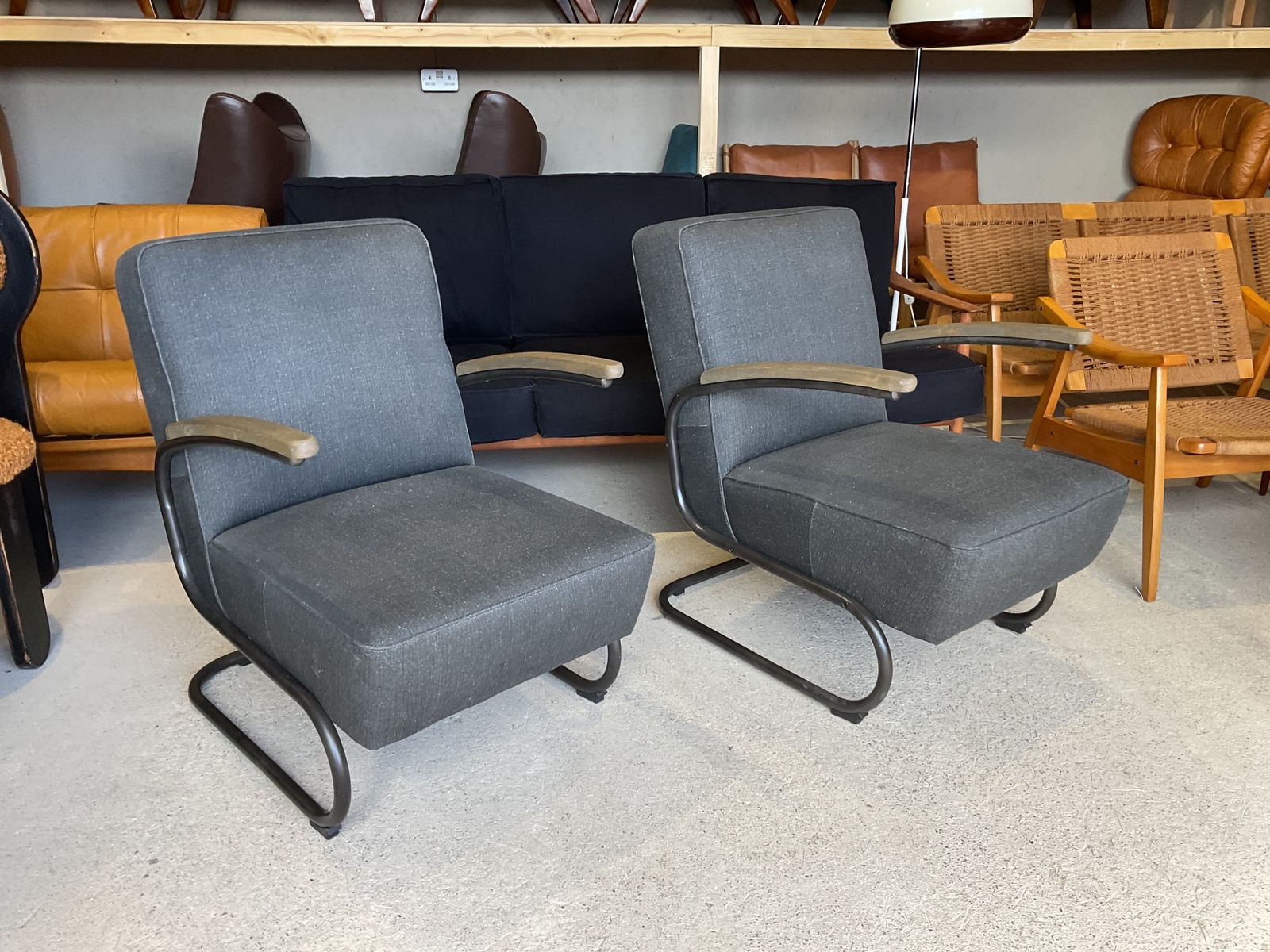Andrew Martin Cantilever Armchairs Inspired By Marcel Breuer’s S411 Thonet photo for sale